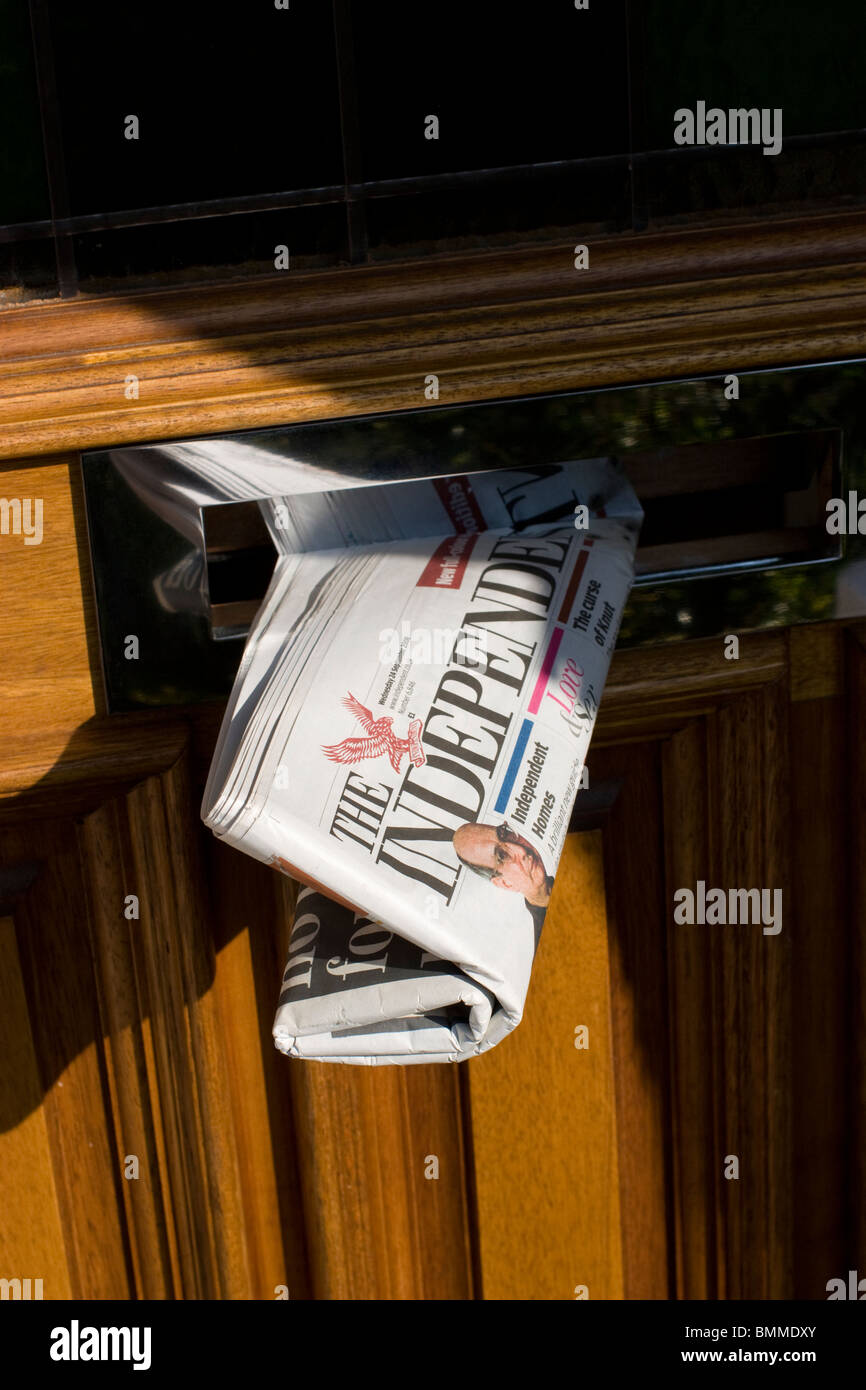 The Independent daily newspaper, letterbox letter box with quality