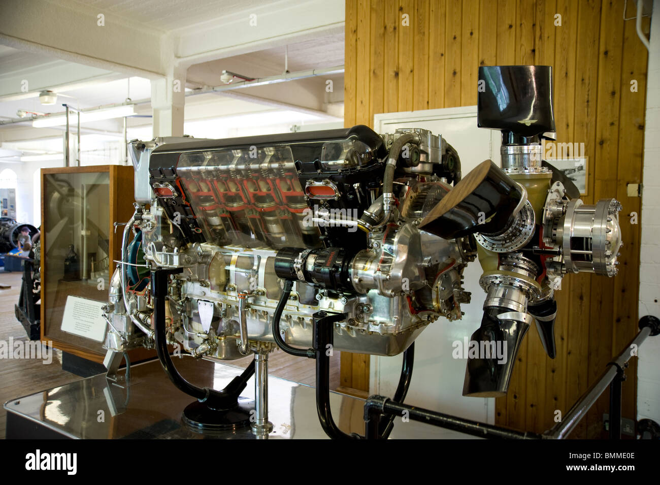 A cutaway Rolls Royce Merlin engine at The Silk Mill Museum, Derby Stock Photo