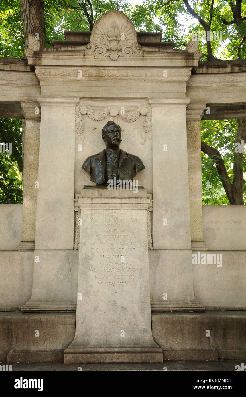 Richard Morris Hunt sculpture, Central Park, New York City, USA Stock