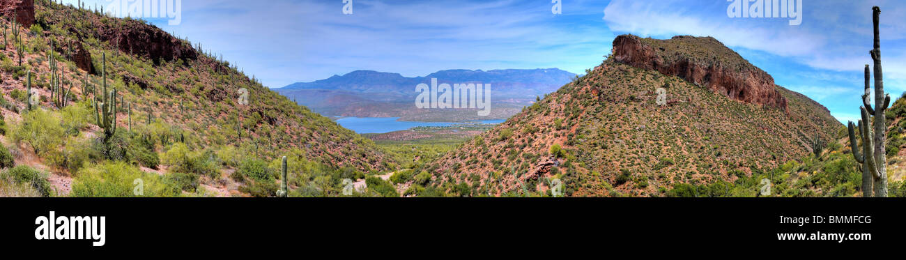 Roosevelt lake panorama in central Arizona Stock Photo