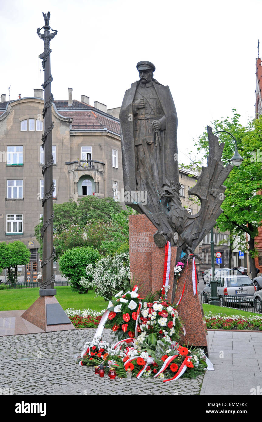 Monument  Jozef Piłsudski, the renowned interwar politician. Krakow , Poland , Europе Stock Photo