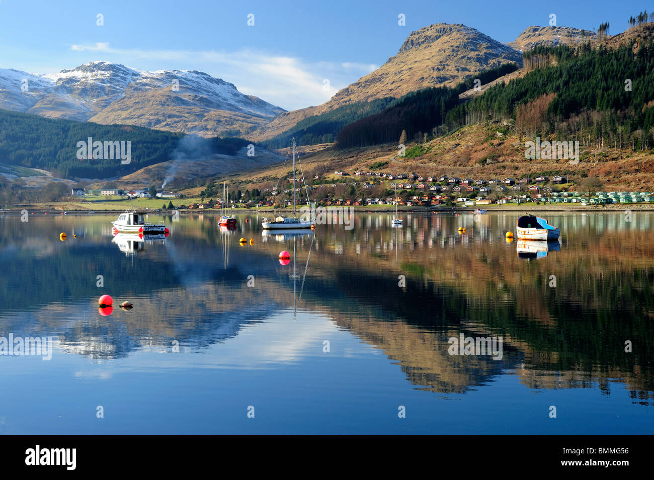 Lochgoilhead at the head of Loch Goil, Argyle and Bute, Scotland Stock