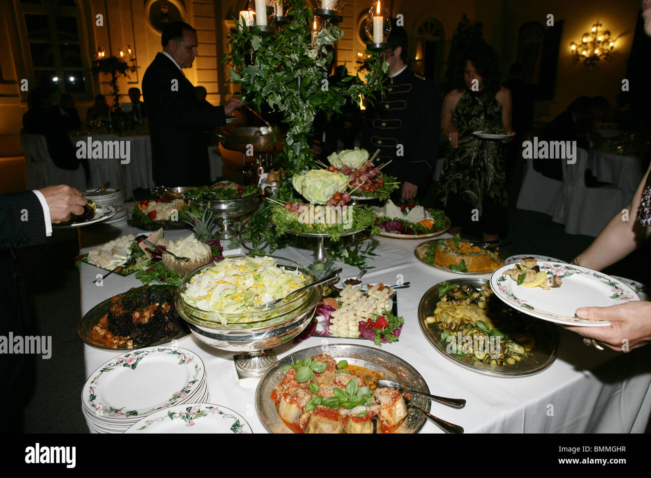 Dishes Full On Table Buffet Dinner Reception Party Stock Photo Alamy