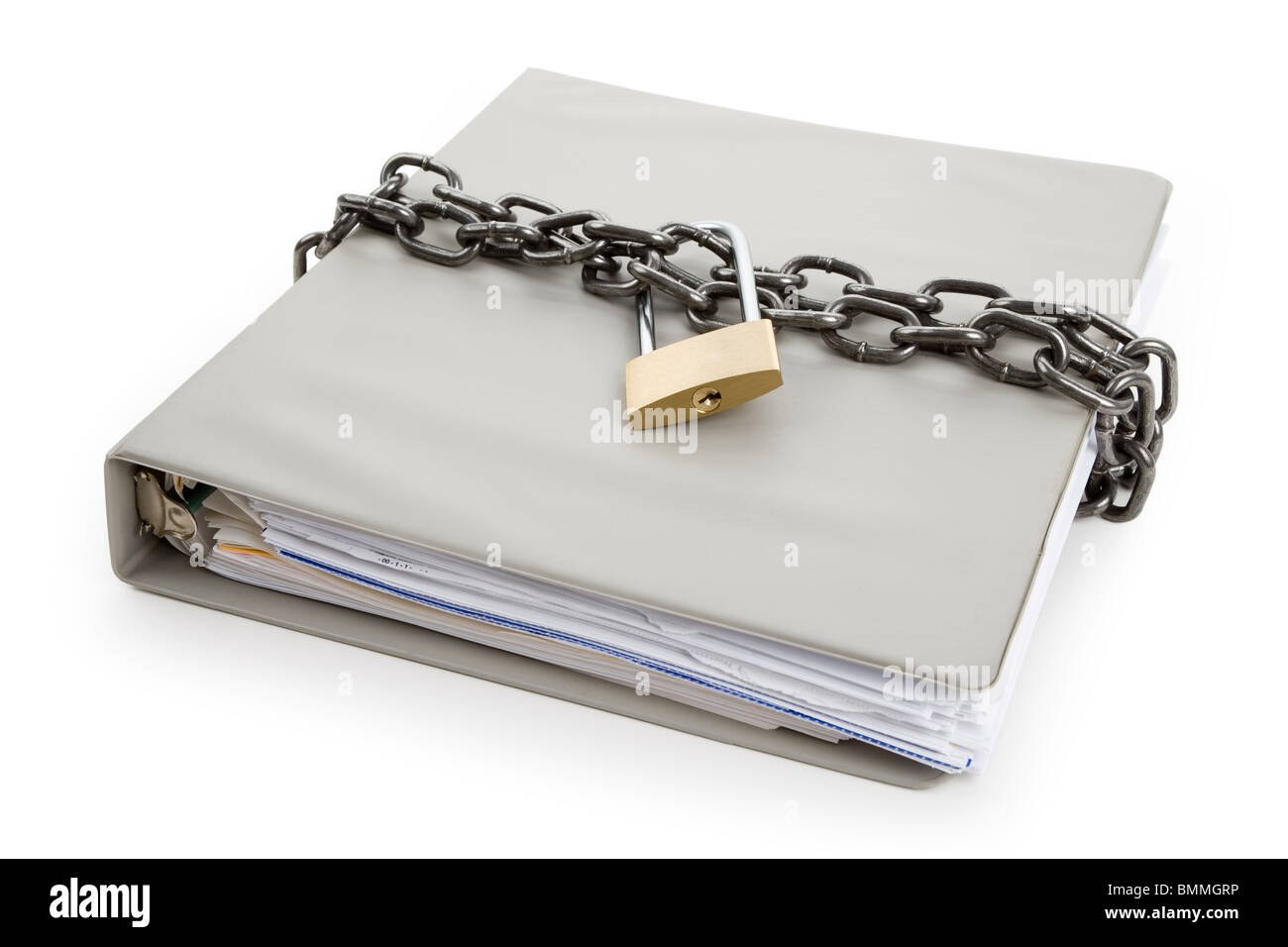 Lock and file folder, concept of Confidential Document Stock Photo