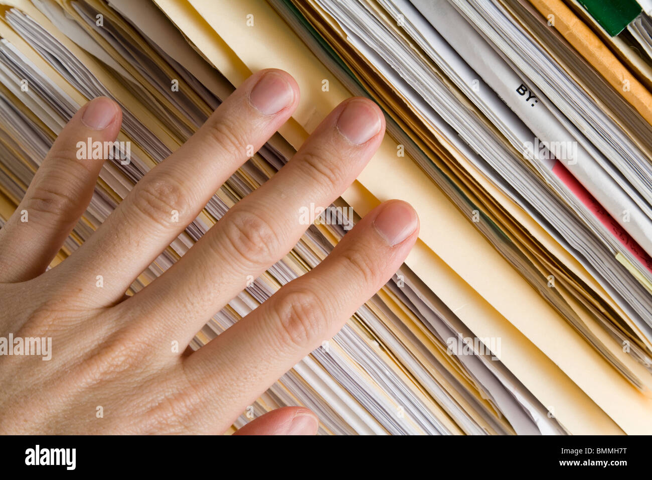 File Stack, file folder close up for background Stock Photo