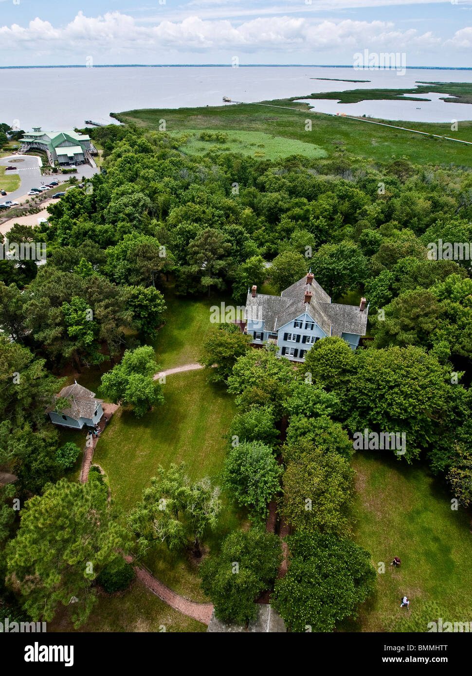 A view of the Currituck Beach Light Station keeper's house and the