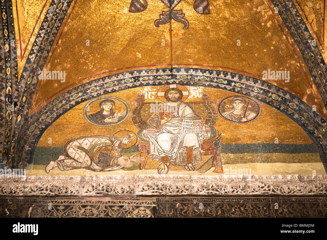Mosaic inside Haghia Sophia Mosque, Istanbul, Turkey Stock Photo
