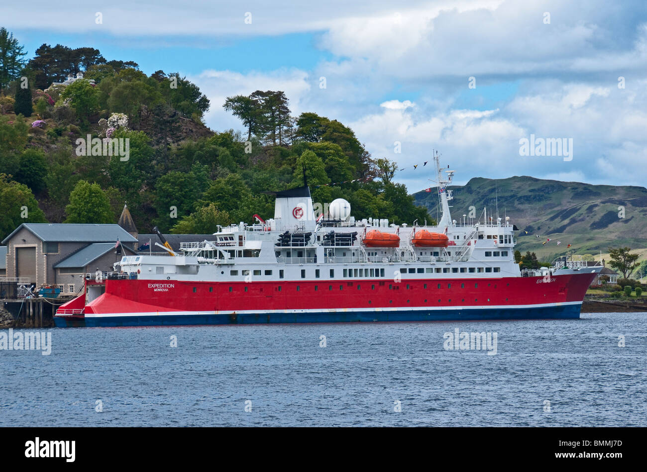 Cruise Ship MS Expedition moored in Oban Lorn Scotland Stock Photo