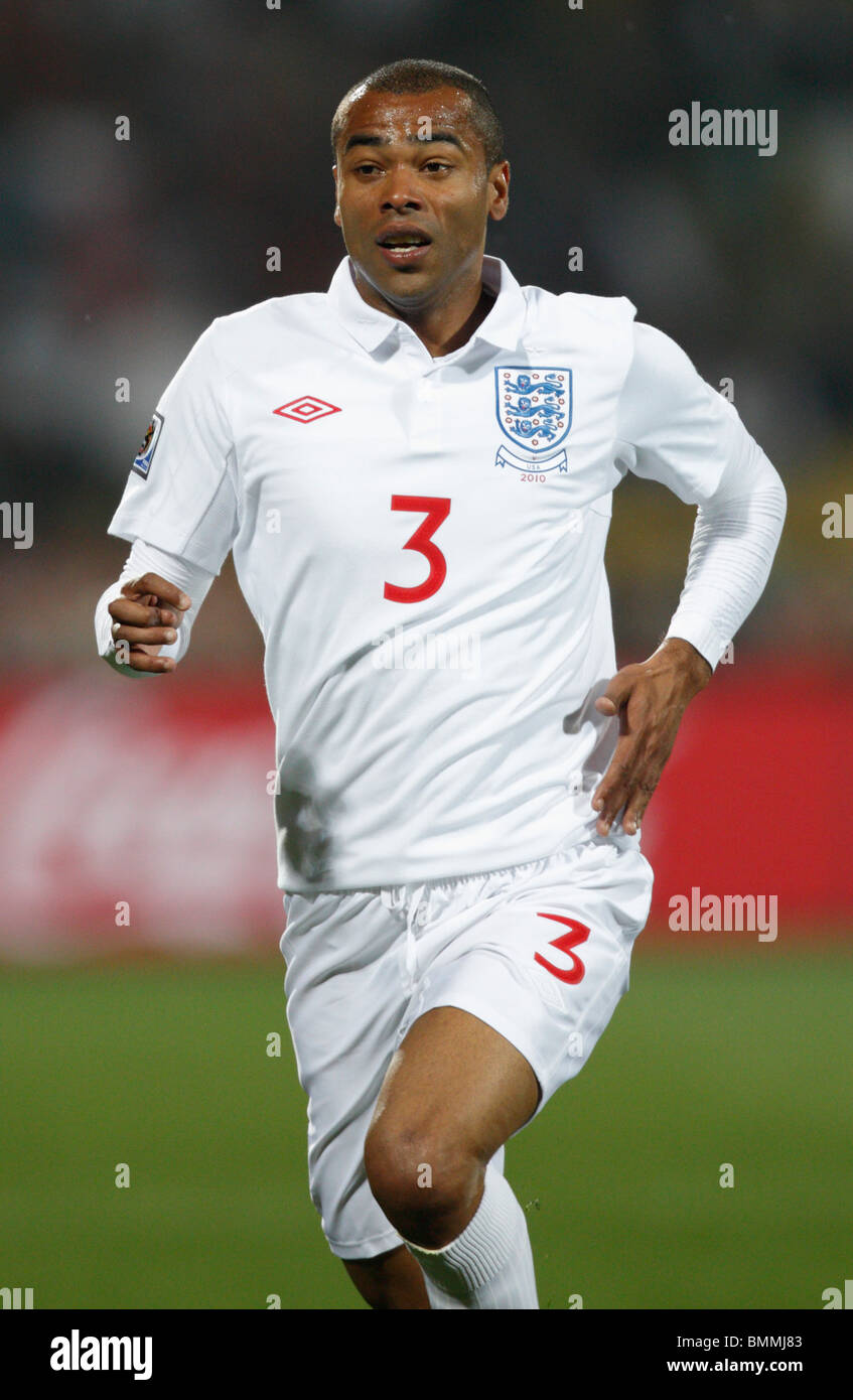 Ashley Cole of England in action during a 2010 FIFA World Cup football match against the United States June 12, 2010. Stock Photo