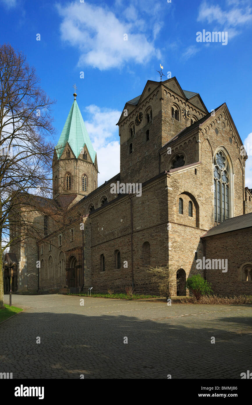 Benediktinerkloster Werden mit Basilika Sankt Ludgerus in Essen-Werden, Ruhrgebiet, Nordrhein-Westfalen Stock Photo