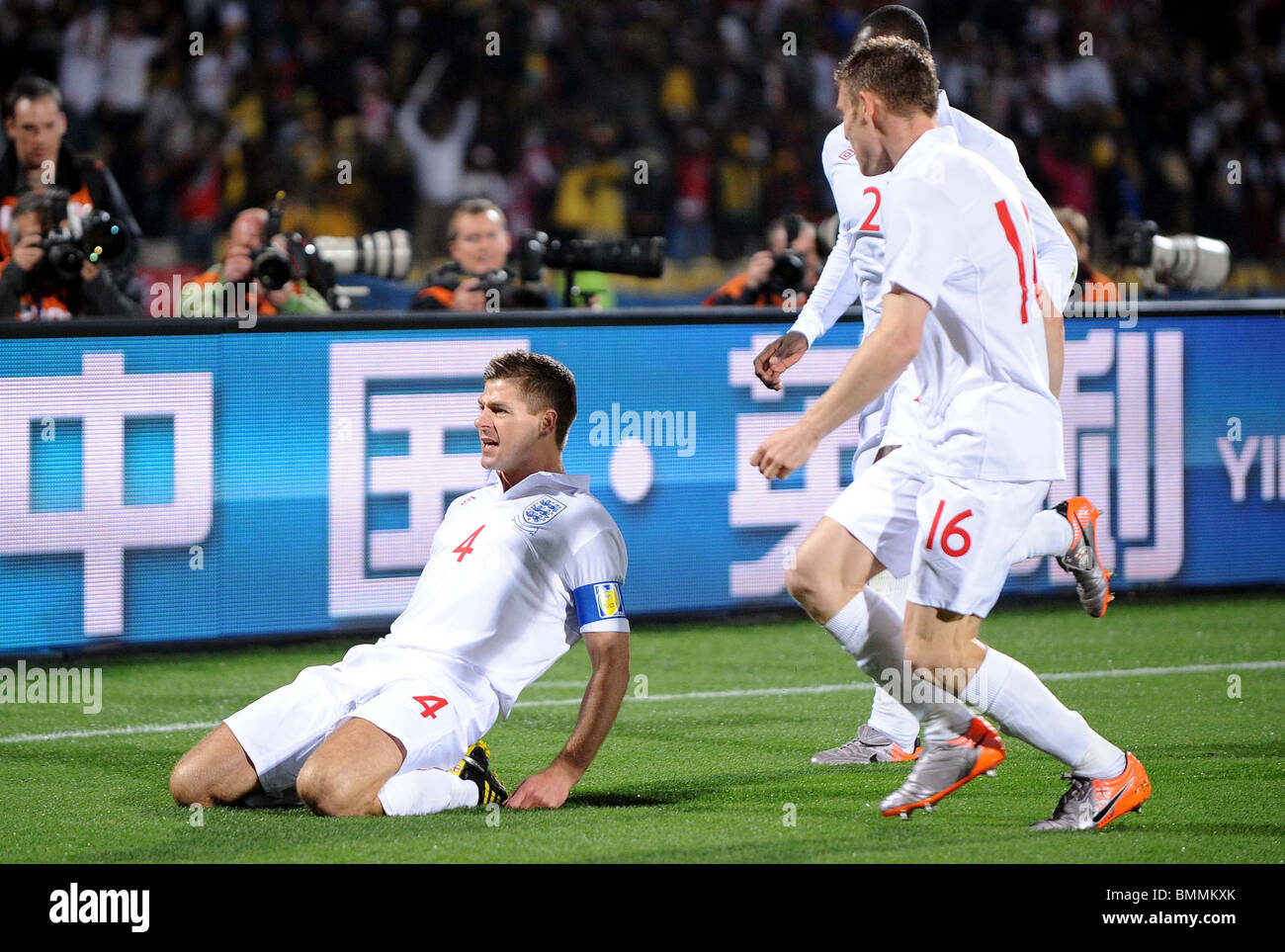 STEVEN GERRARD CELEBRATES ENGLAND V USA ROYAL BAFOKENG STADIUM ...
