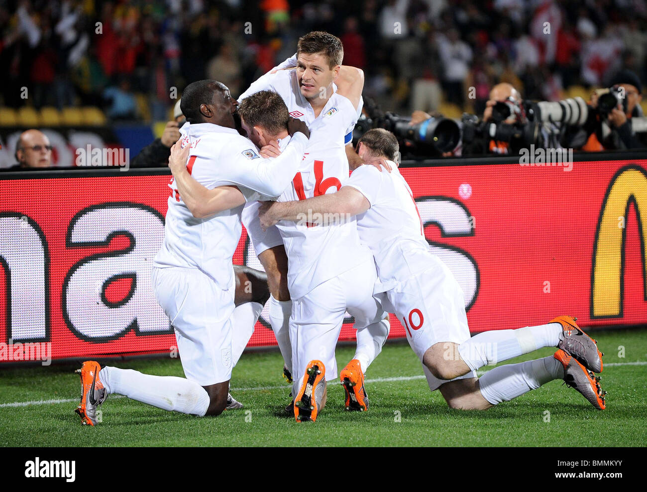 STEVEN GERRARD CELEBRATES ENGLAND V USA ROYAL BAFOKENG STADIUM ...