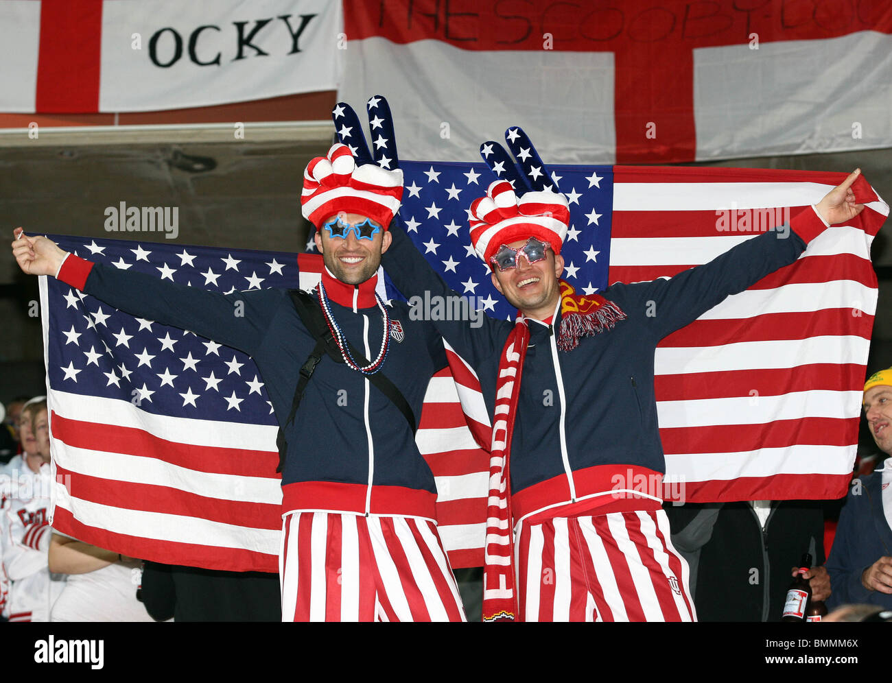 England usa fans in the at the royal bafokeng stadium hi-res stock ...