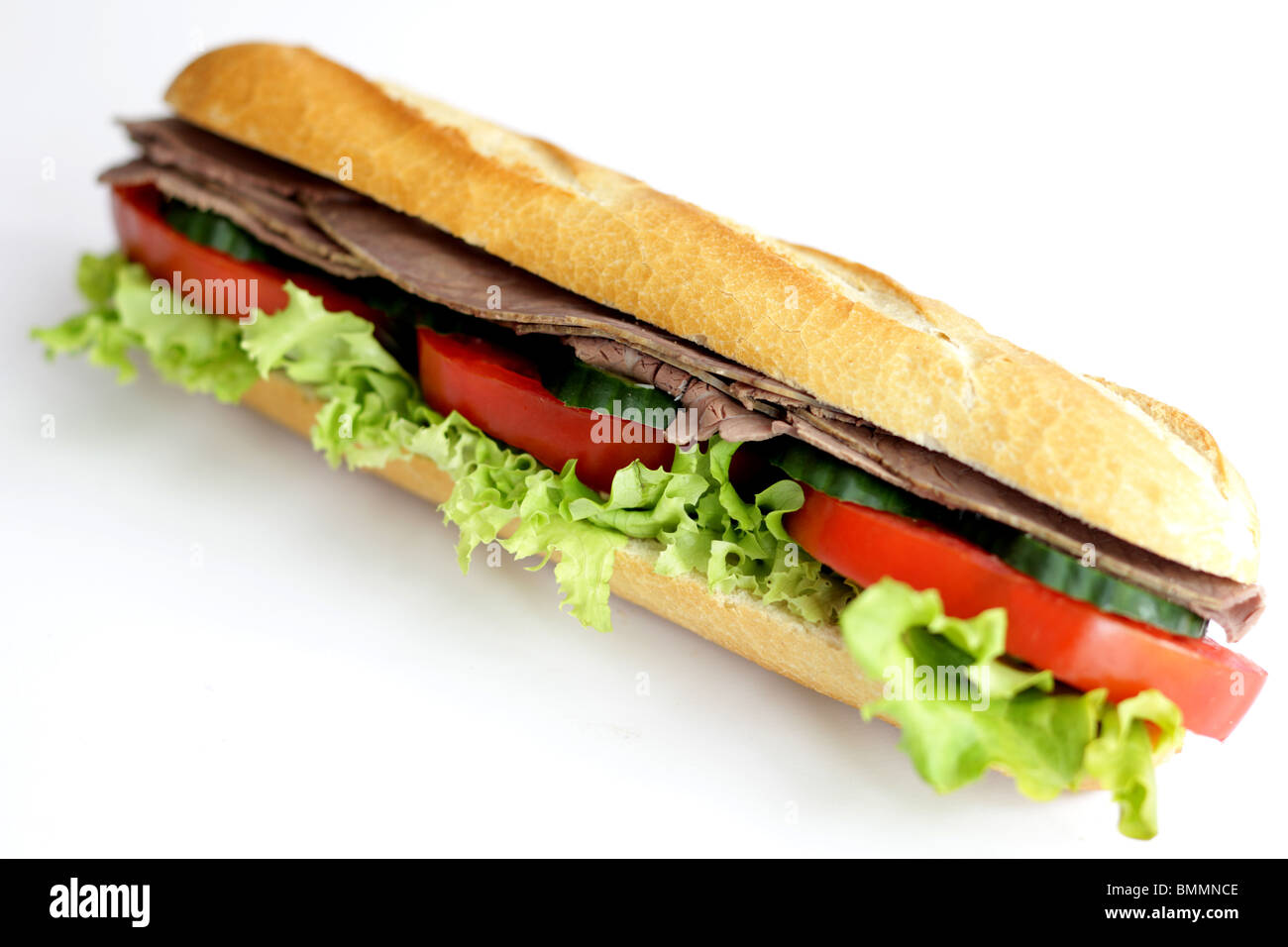 Roast Beef Baguette Stock Photo Alamy