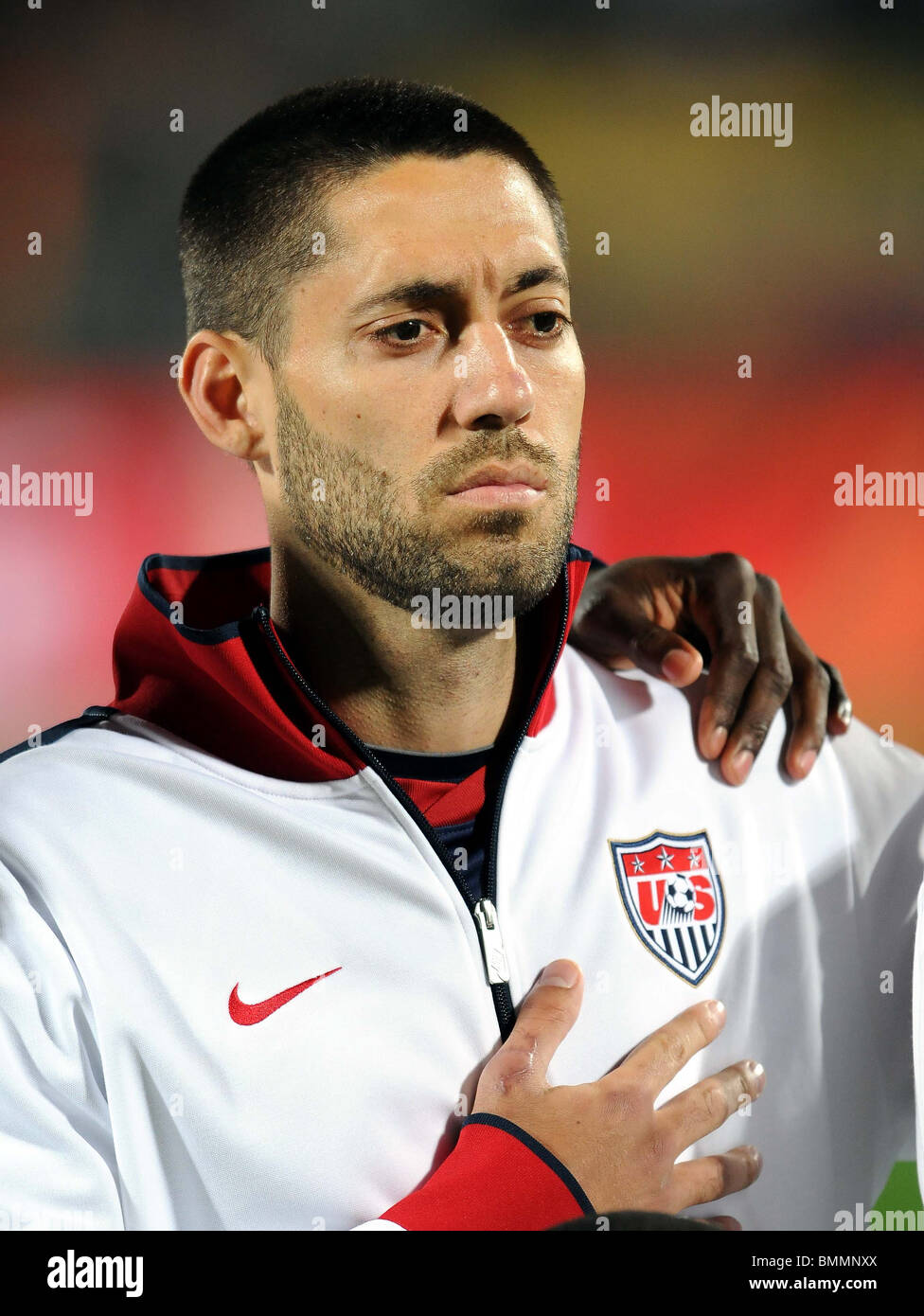 June 12, 2010 - Rustenburg, South Africa - Clint Dempsey of USA celebrates  after scoring during a FIFA World Cup 2010 football match between England  and USA at the Royal Bafokeng Stadium. (