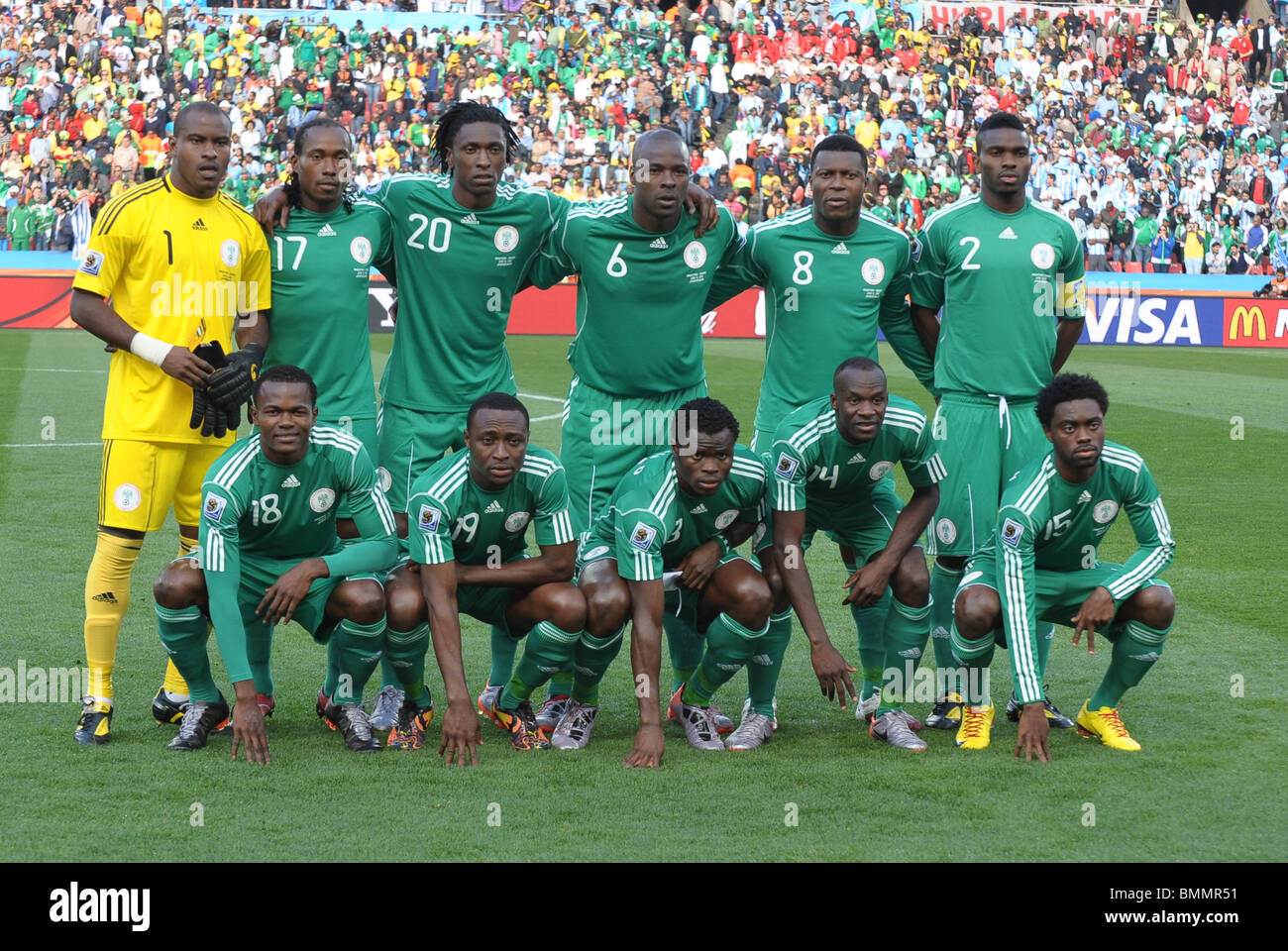 NIGERIAN TEAM GROUP ARGENTINA V NIGERIA ELLIS PARK JOHANNESBURG SOUTH AFRICA 22 September 2009 Stock Photo