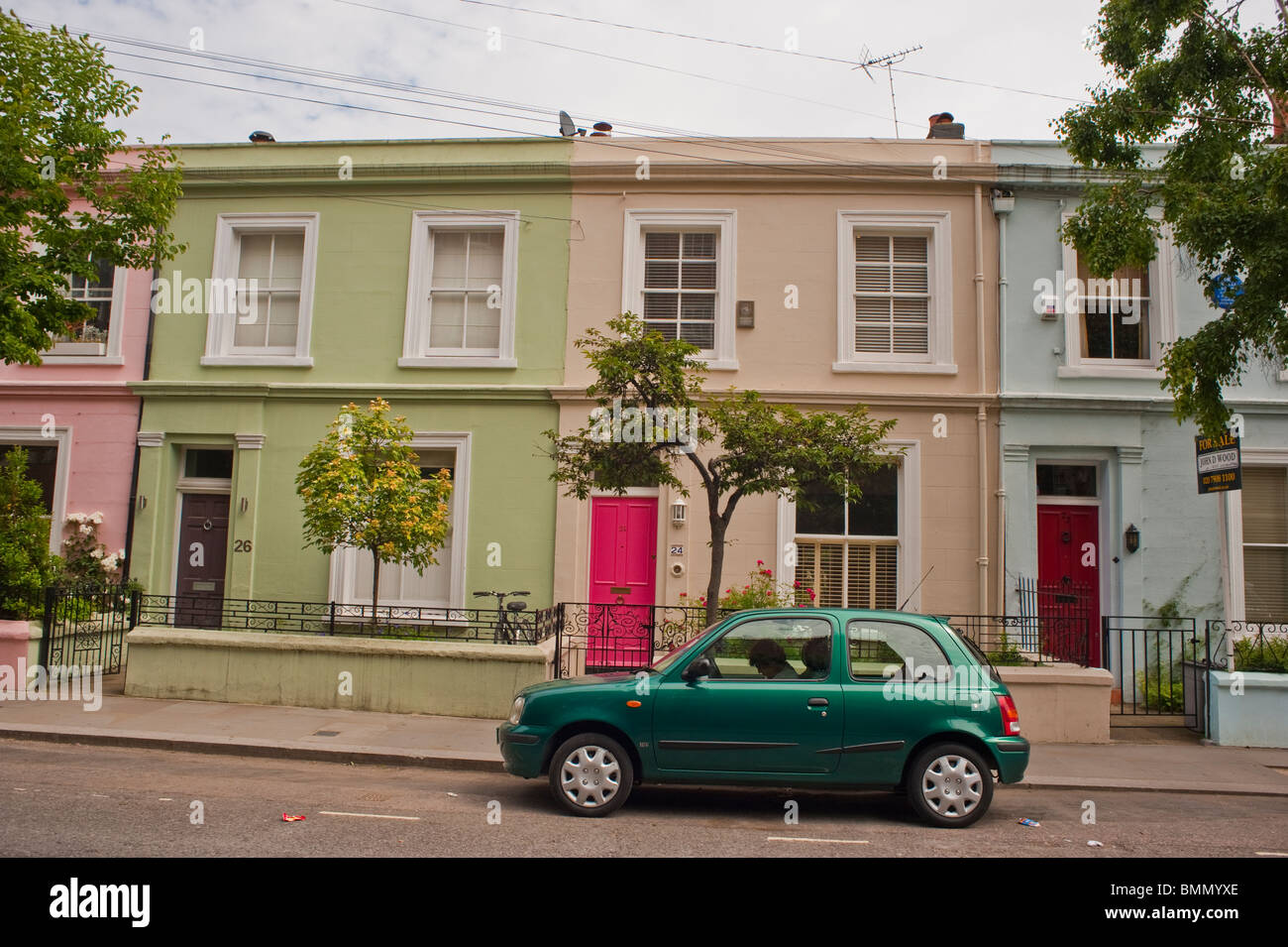 London, England, UK, Flats Building Façade Portobello Road Stock Photo