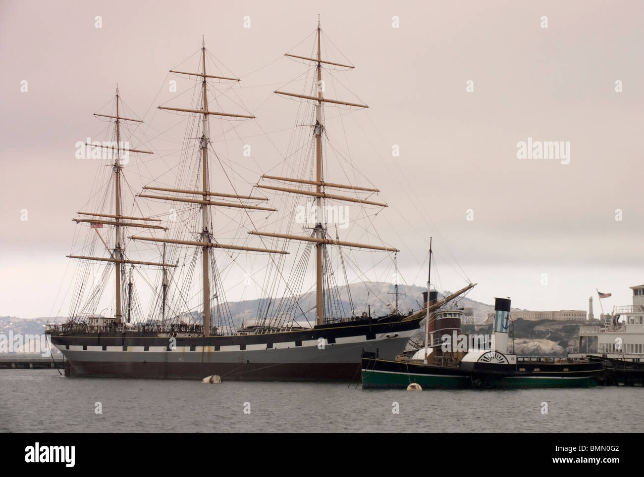 An 18th century Cutter Sailing vessel, San Francisco, California, USA Stock Photo