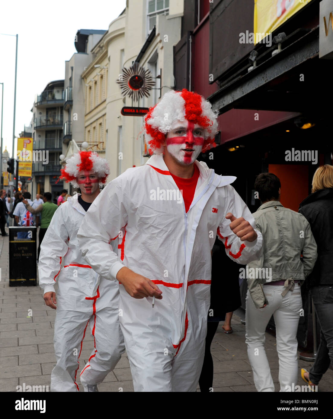 England football fans walking through Brighton during the World Cup 2010 Stock Photo Alamy