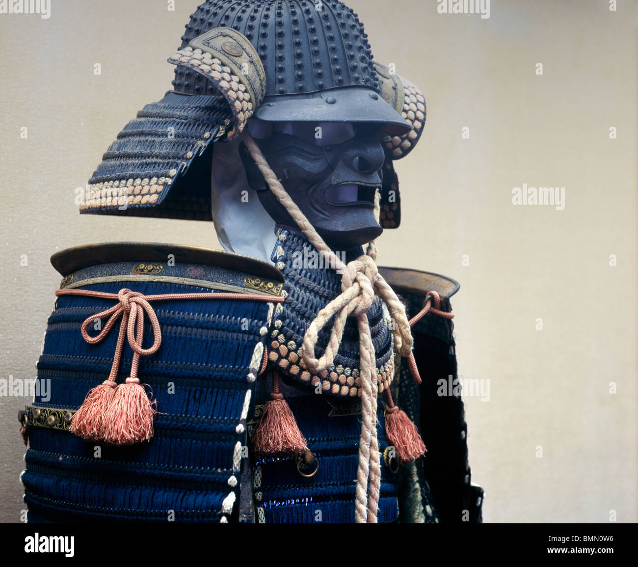 Samurai armor on display at Matsuyama Castle, Japan Stock Photo