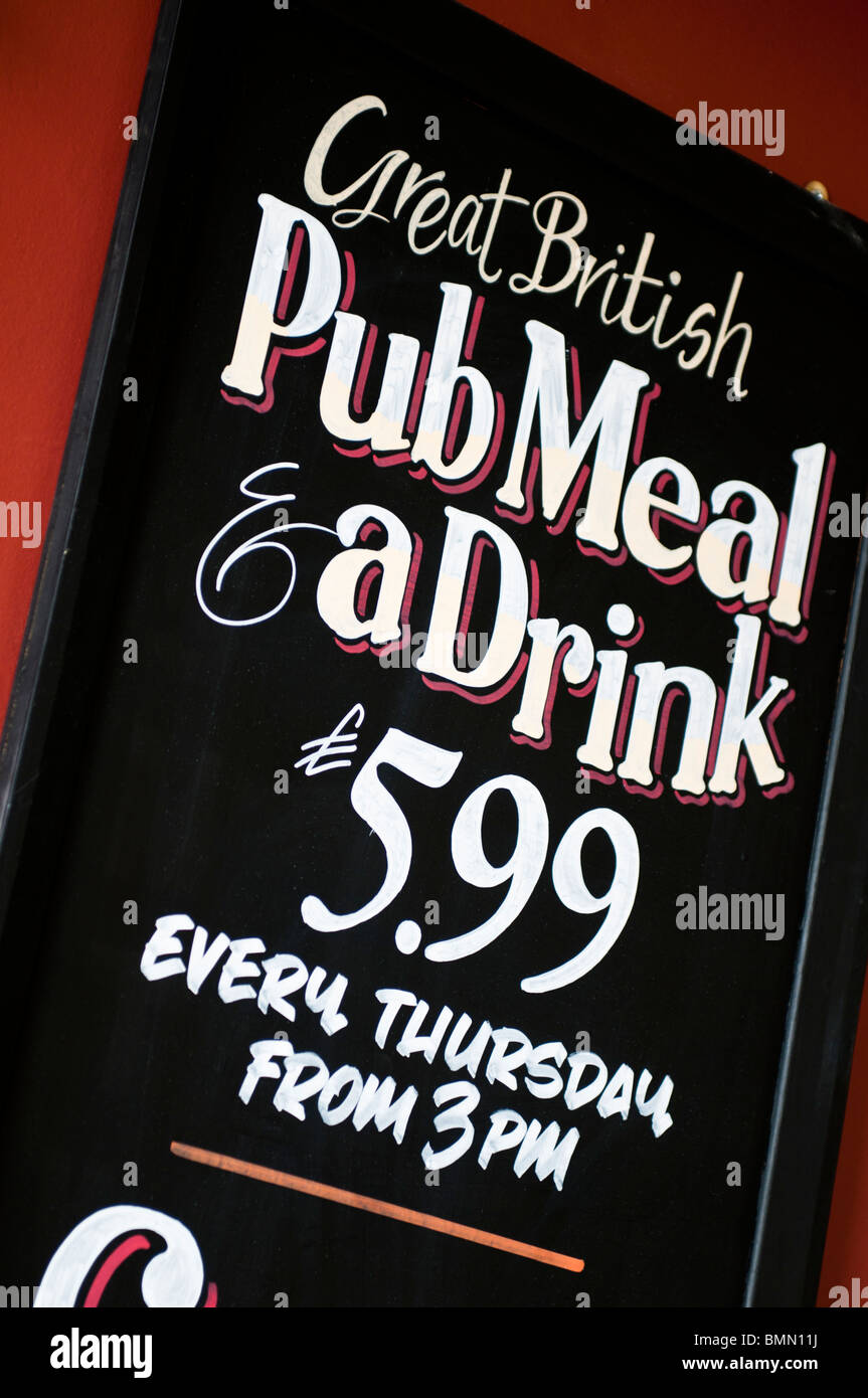 Pub Meal Deal sign Stock Photo