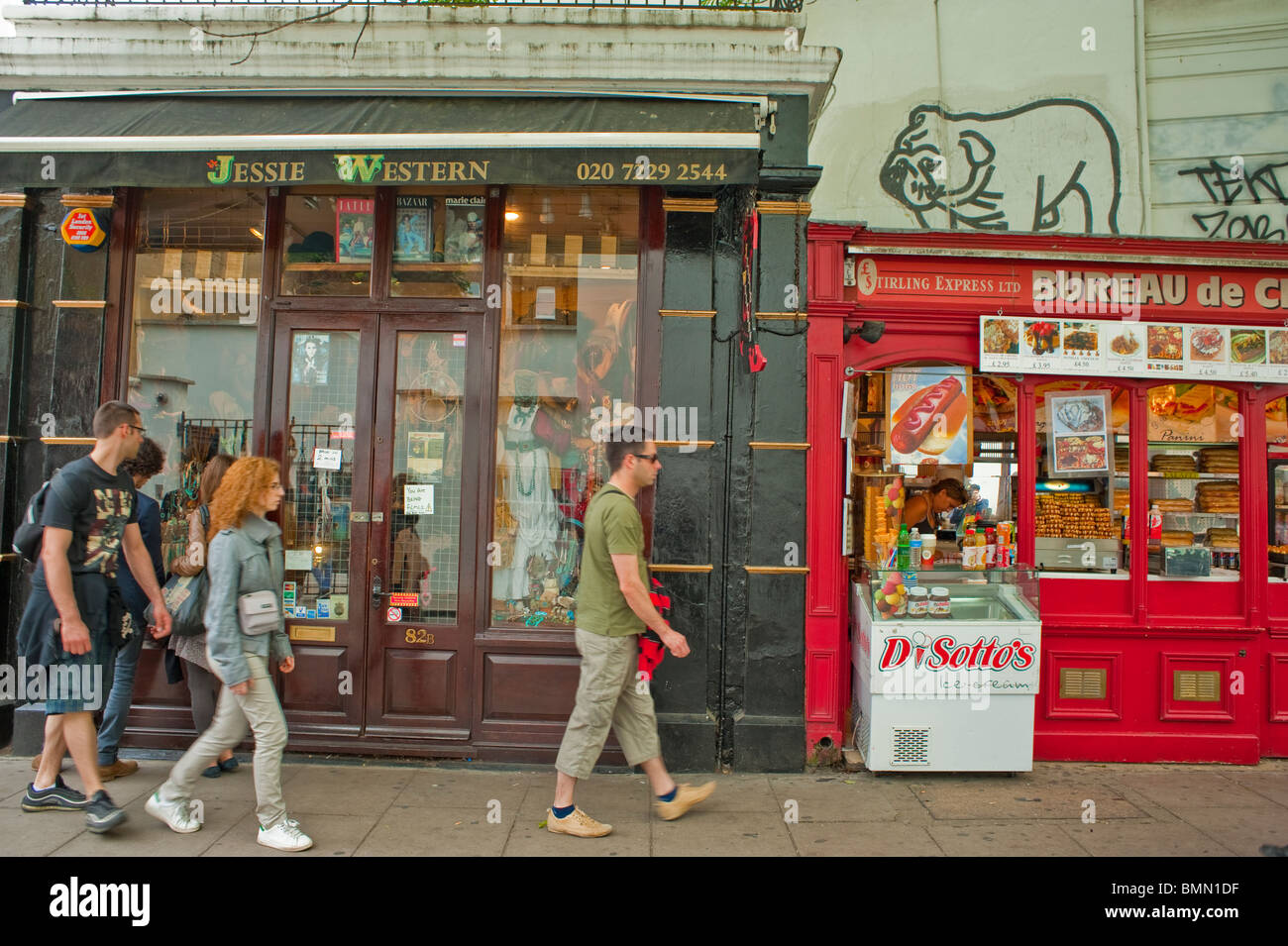 London England Uk People Shopping At Thrift Stores Portobello