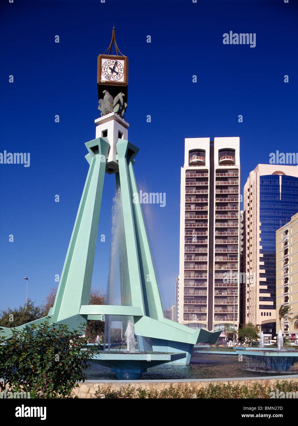 Abu Dhabi, Clock Tower Stock Photo Alamy