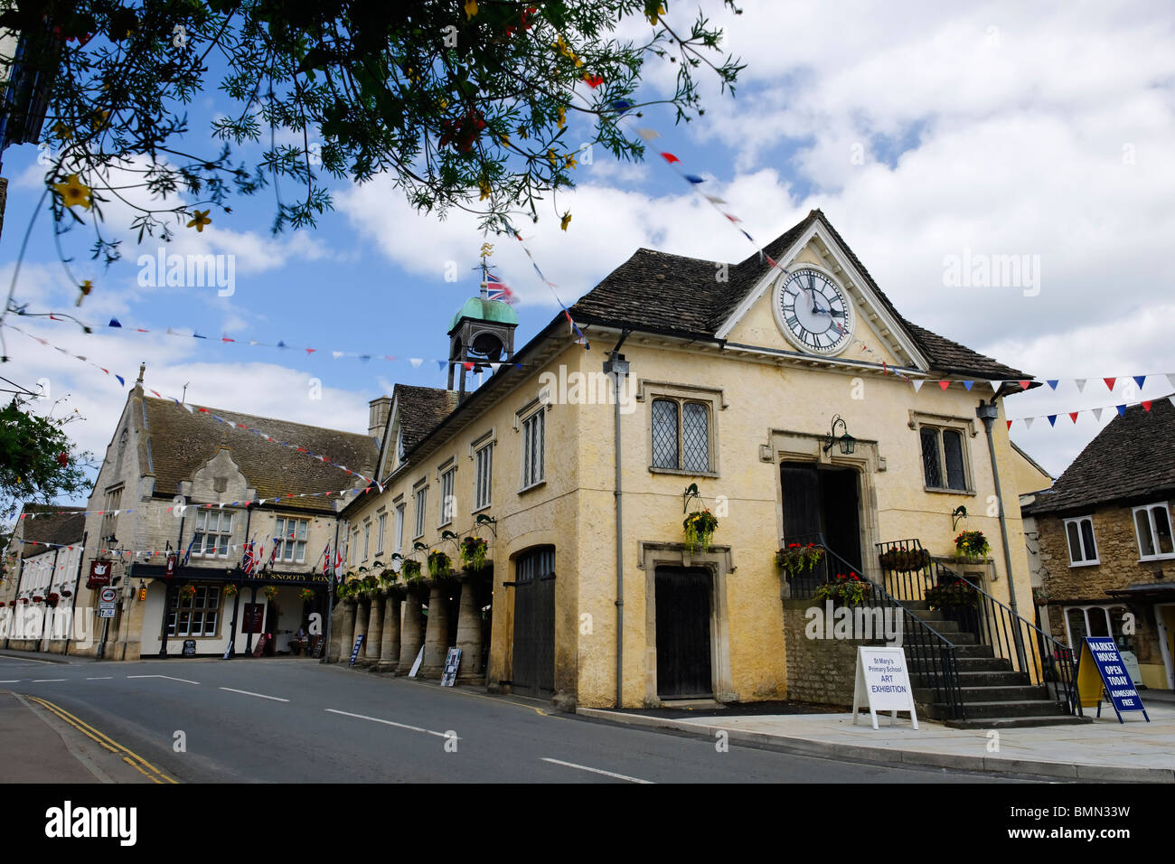 Tetbury Market Place - Gloucestershire Stock Photo