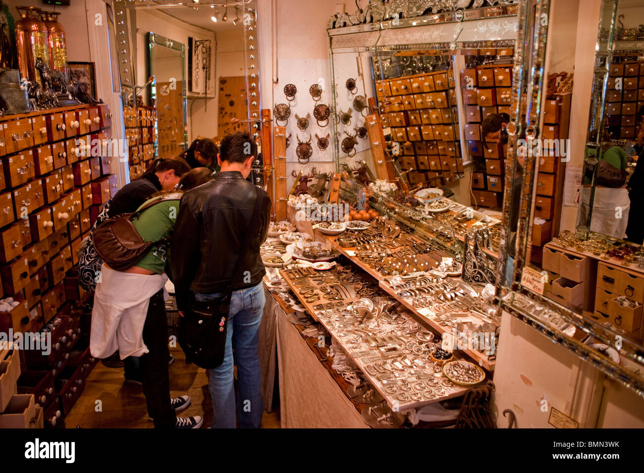 London England Uk Group Of People Shopping Inside Vintage Home