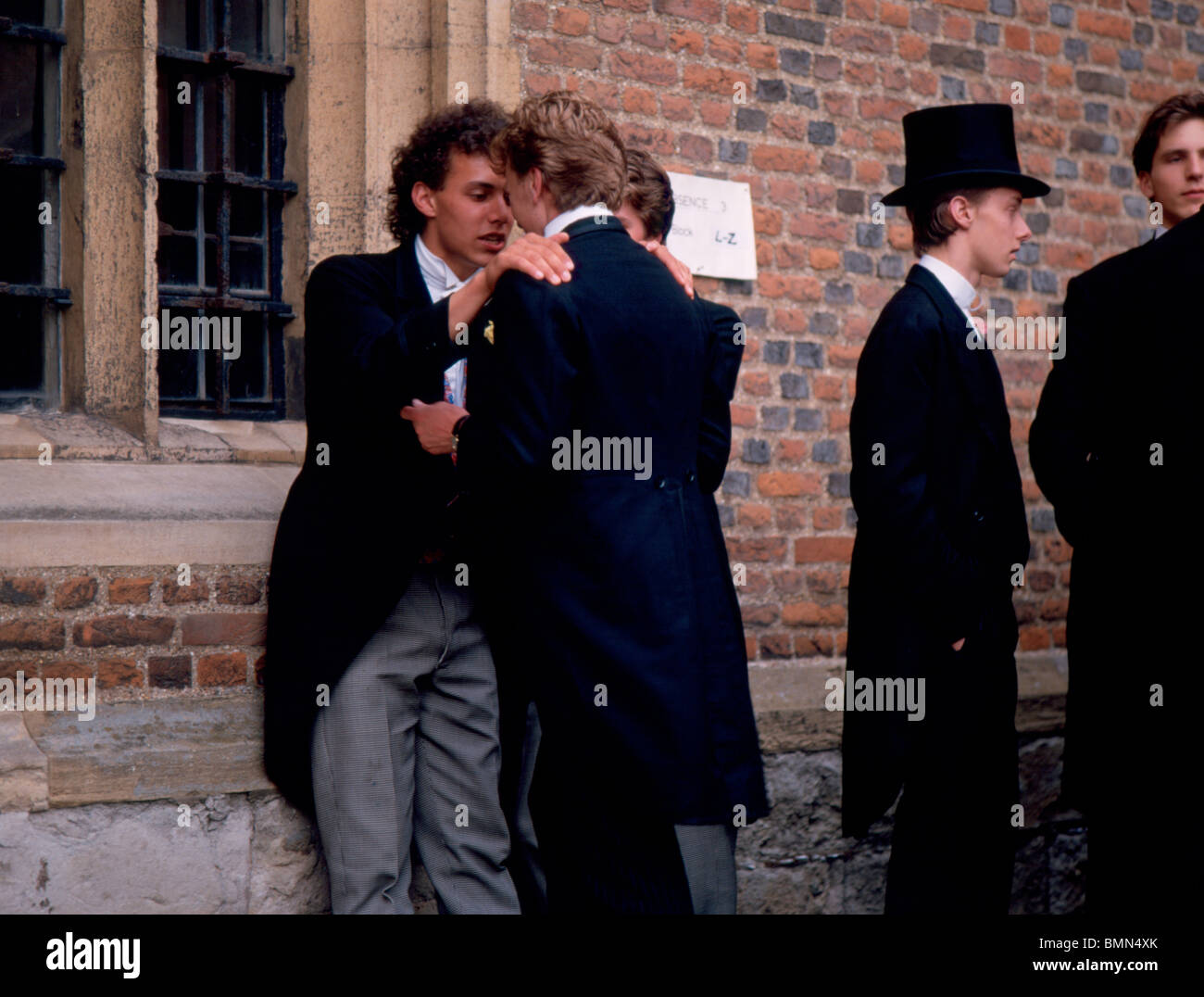Eton College Fourth of June 1980's. Getting emotional at the end of the day. Stock Photo