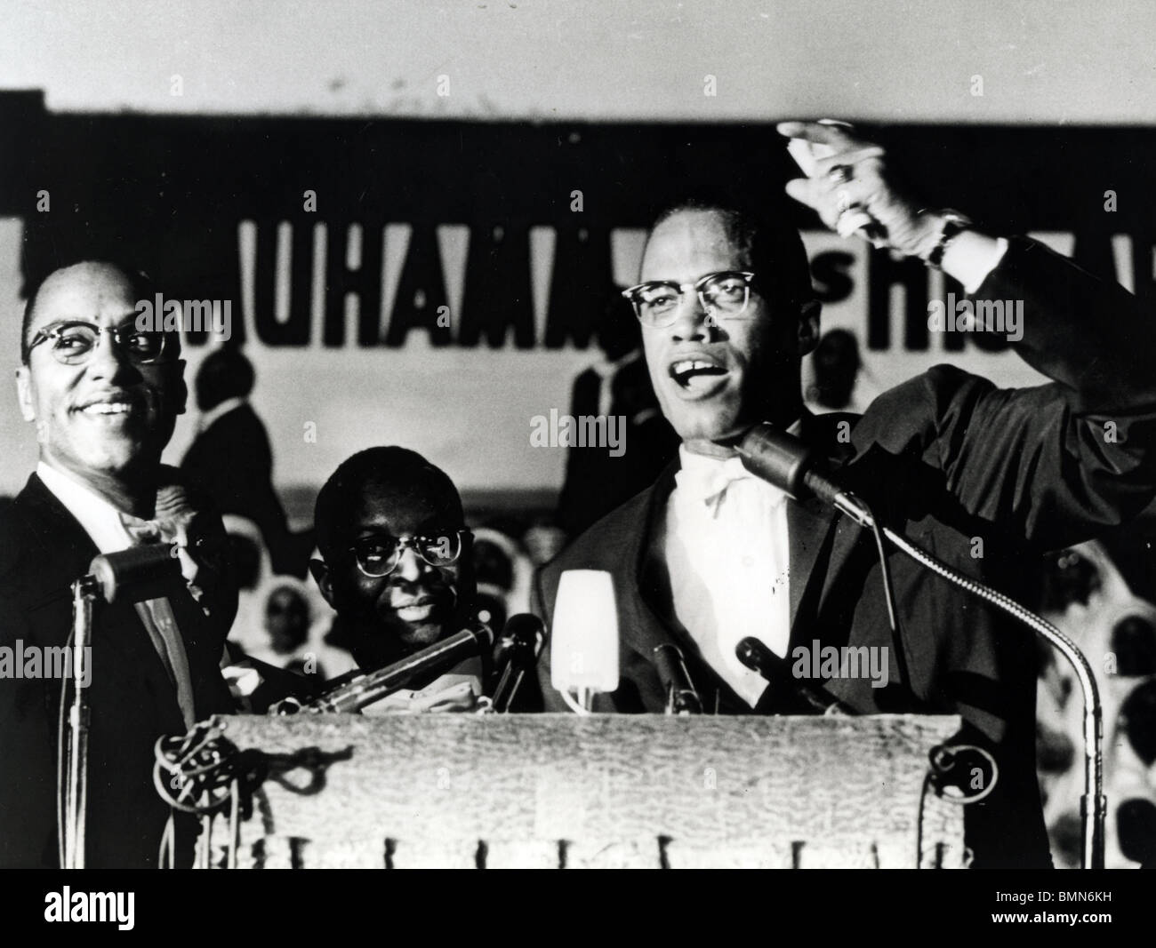 MALCOLM X  (1925-1965) African-American minister and human rights activist as head of the self-styled Nation of Islam Stock Photo