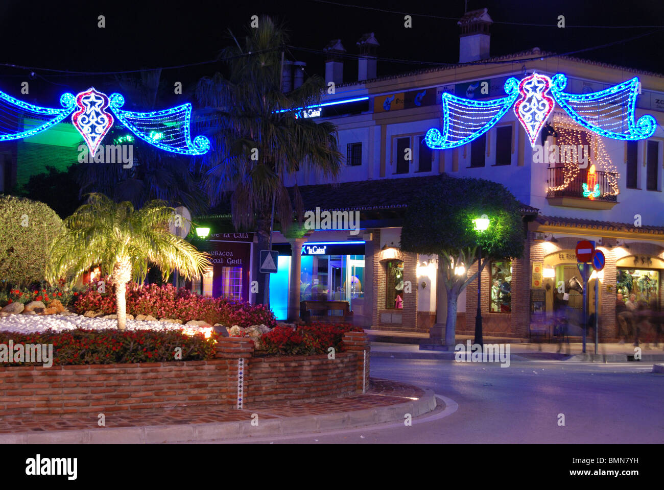 Christmas street decorations, La Cala de Mijas, Mijas Costa, Costa del Sol,  Malaga Province, Andalucia, Spain, Western Europe Stock Photo - Alamy