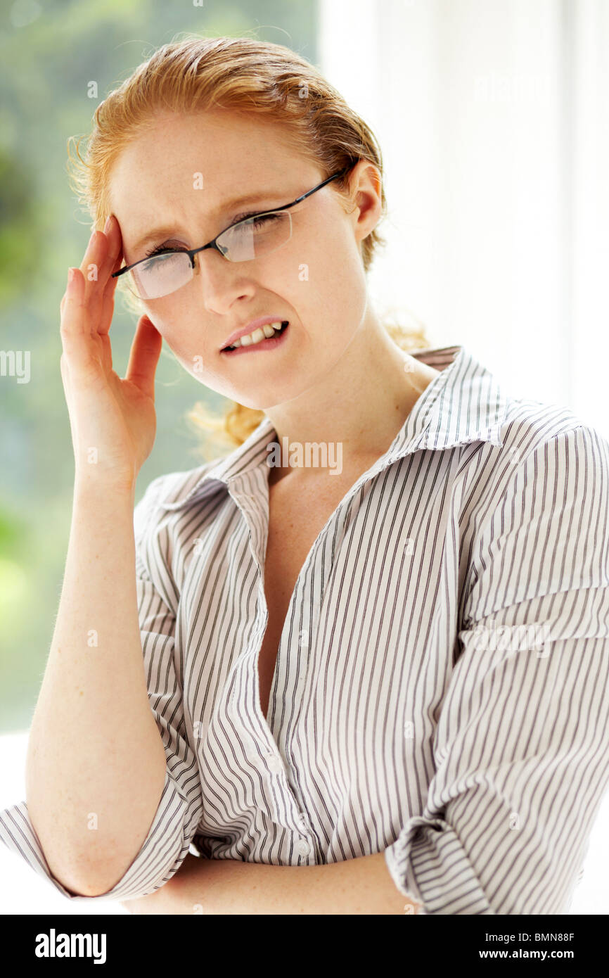 Woman thinking Stock Photo