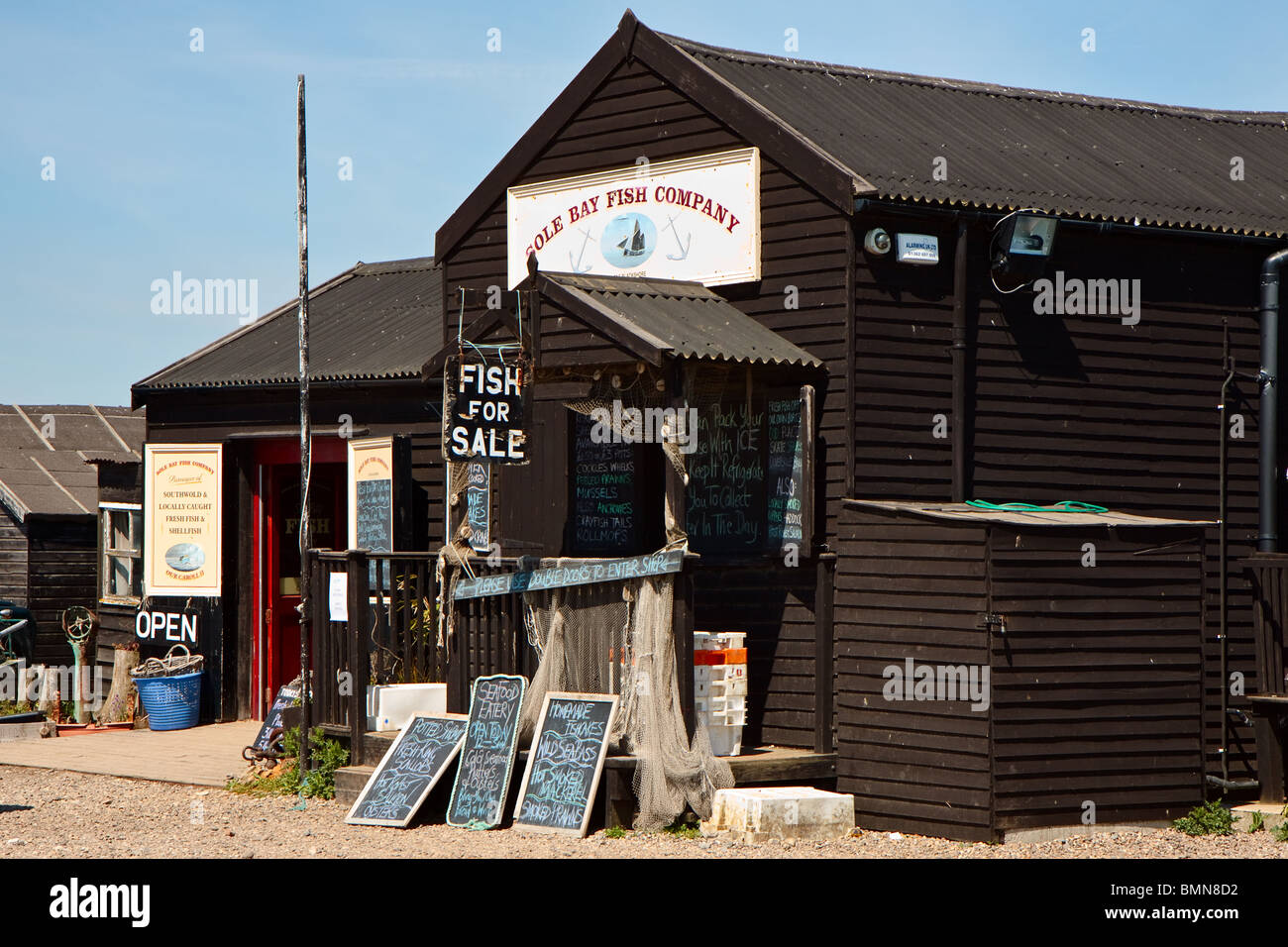 Sole Bay Fish Company restaurant near the quayside at Southwold Suffolk