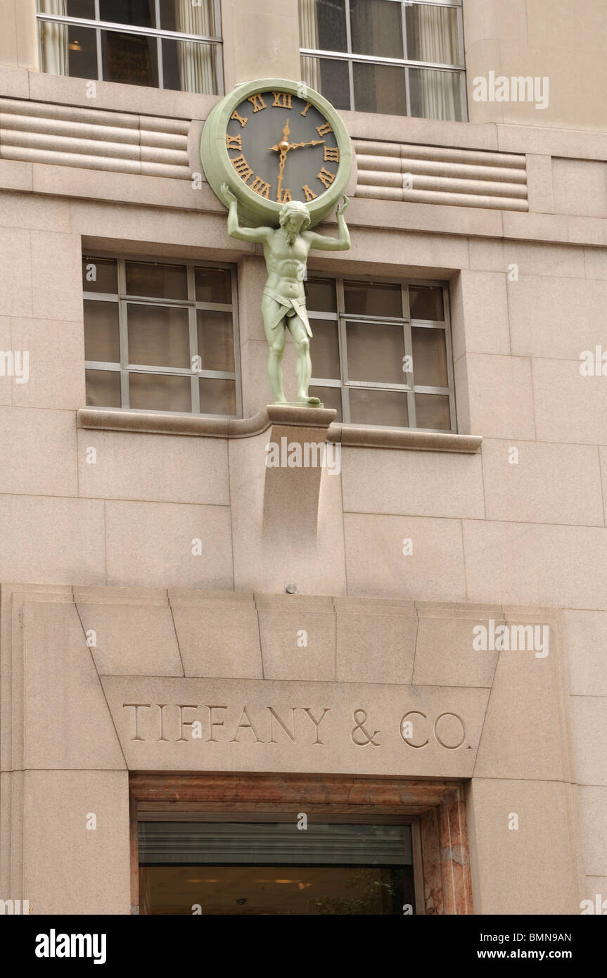 Tiffany clock, New York City, USA Stock Photo