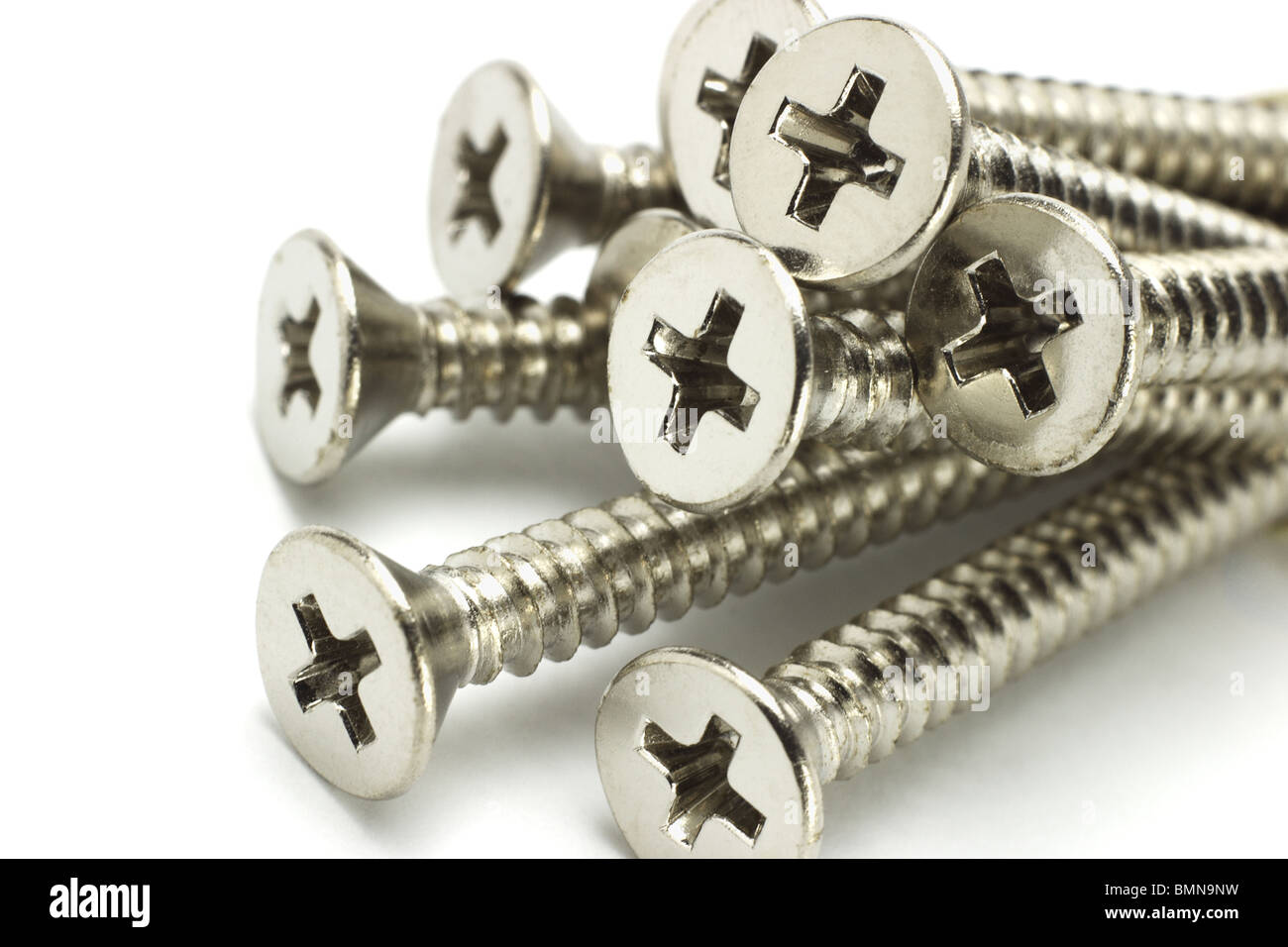 Bunch Metalic Wooden Screws Isolated On Stock Photo 57165196