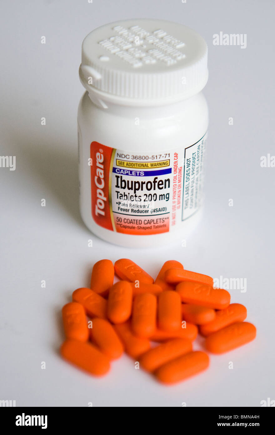 Ibuprofen packaging and pills Stock Photo Alamy