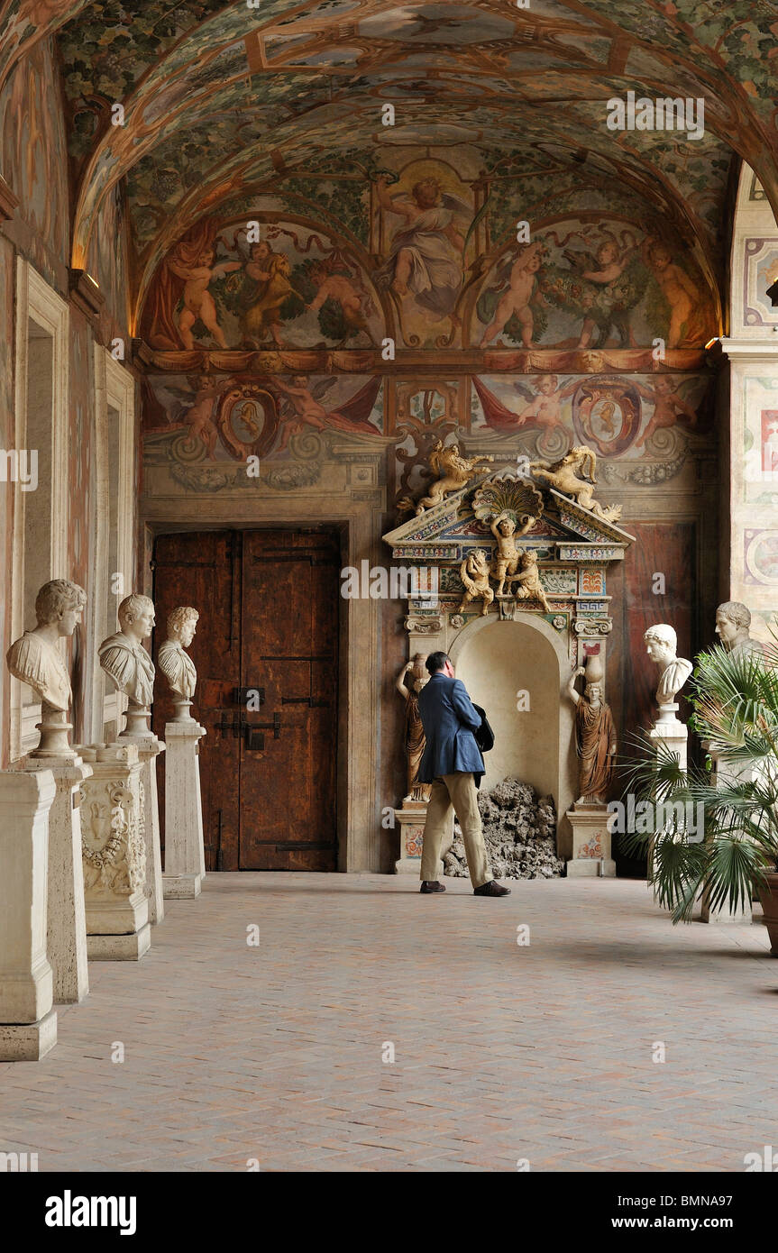 Rome. Italy. National Museum of Rome. Palazzo Altemps. Loggia dipinta. Stock Photo