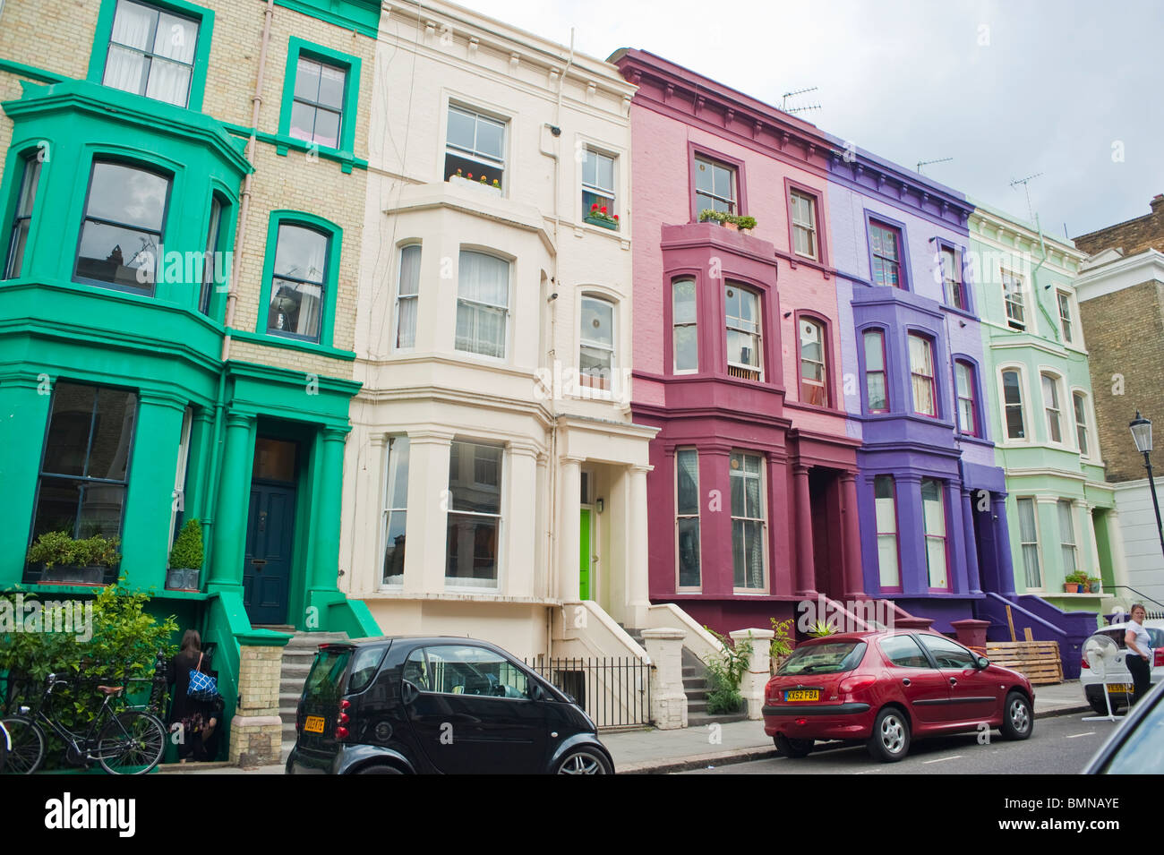 London, England, UK, Attached Townhouses Portobello Road District Stock