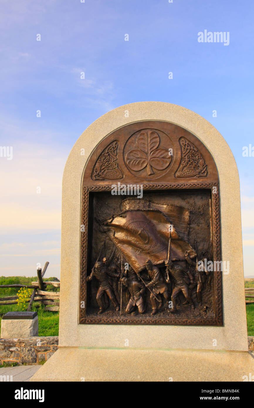 The Irish Monument on Bloody Lane, Antietam National Battlefield, Sharpsburg, Maryland, USA Stock Photo