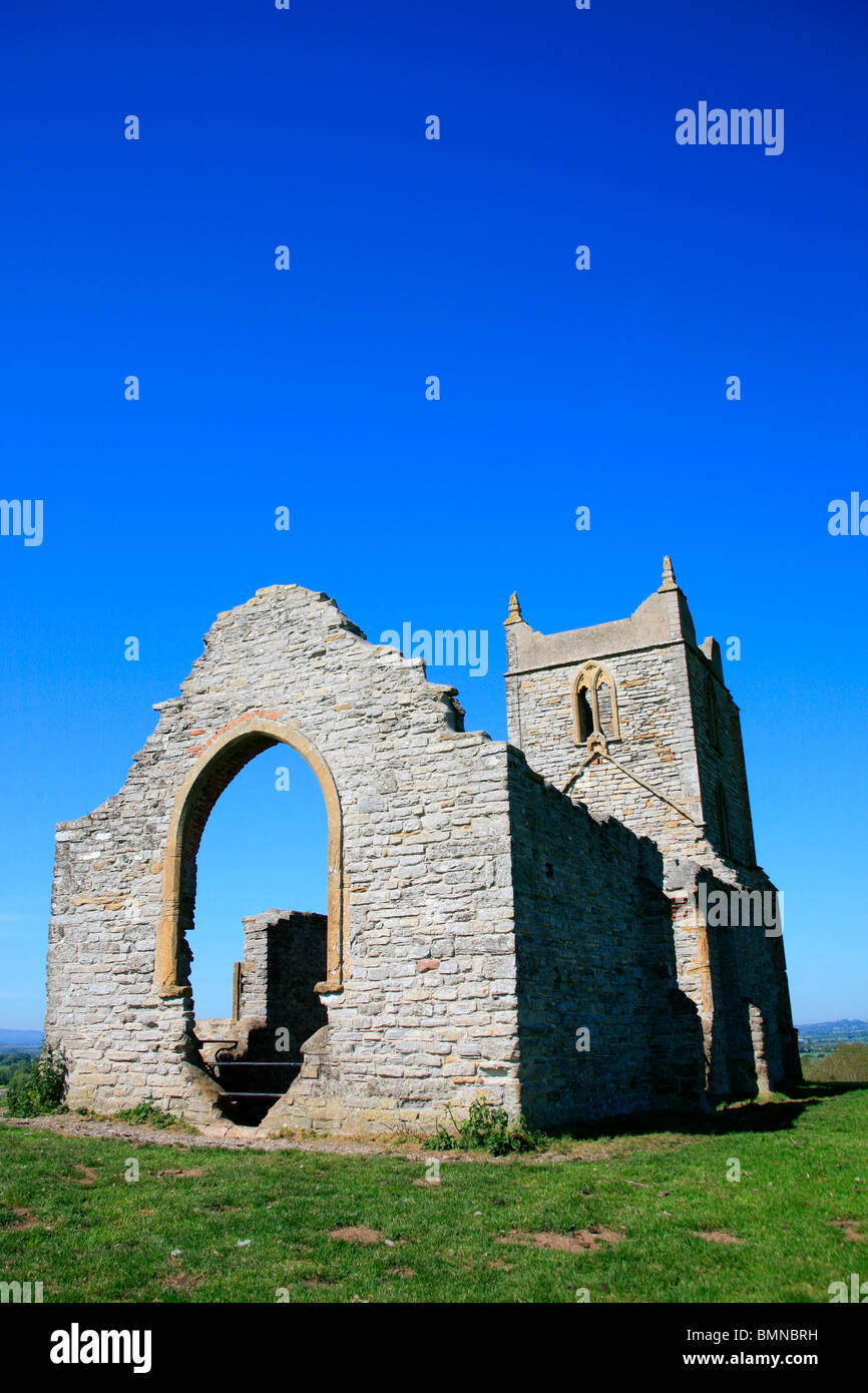 the ruins of st michaels medieval church in burrowbridge somerset uk ...