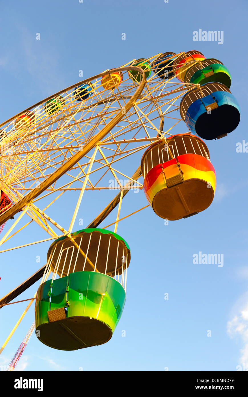 The colourful ferris wheel ride at the Luna Park amusement park, Sydney, Australia Stock Photo