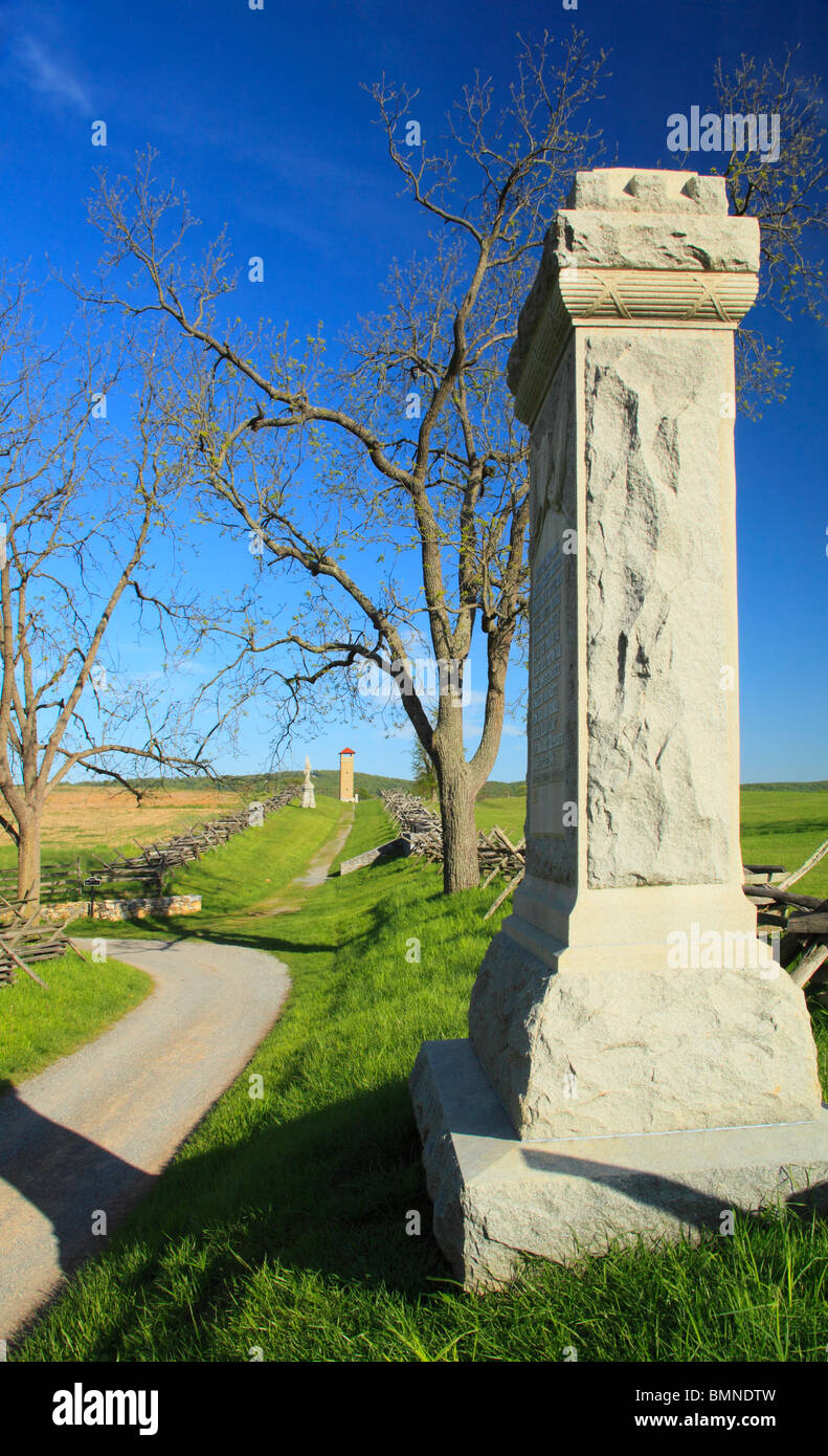 Sunken Road, Bloody Lane, Antietam National Battlefield, Sharpsburg, Maryland, USA Stock Photo