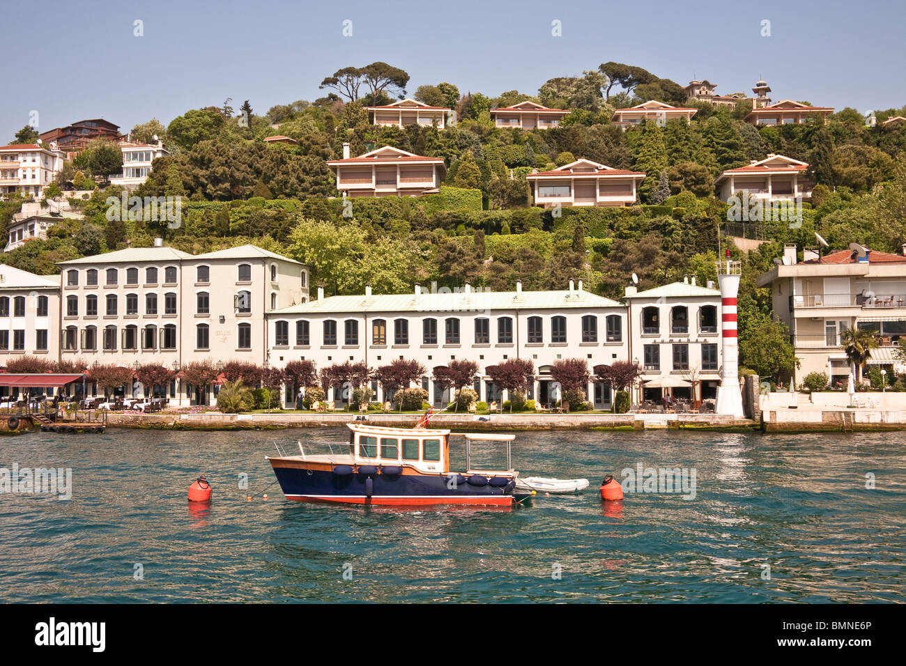 Sumahan Hotel, beside the Bosphorus Sea, Cengelkoy, Istanbul, Turkey Stock Photo