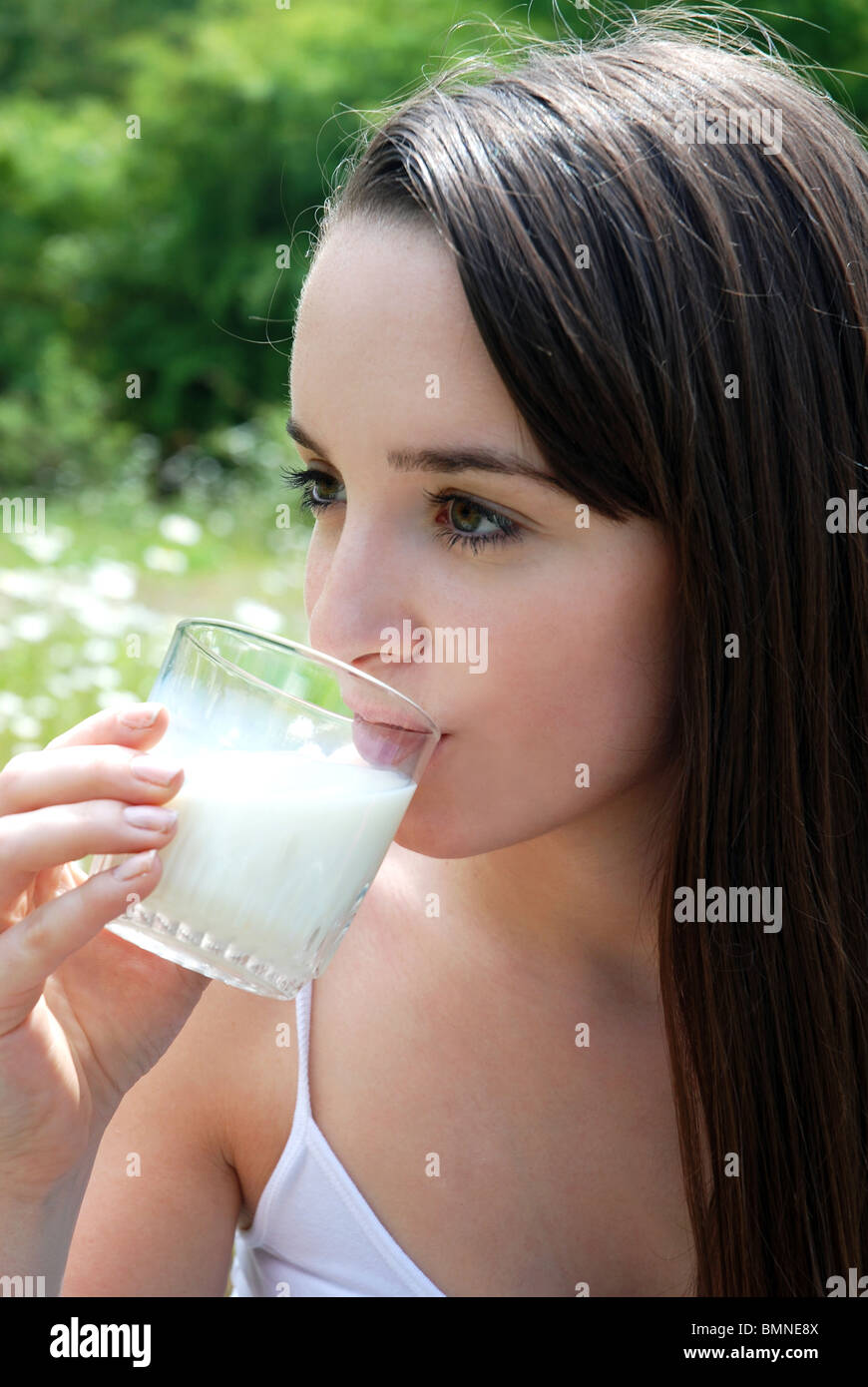 Cold glass of milk Stock Photo - Alamy