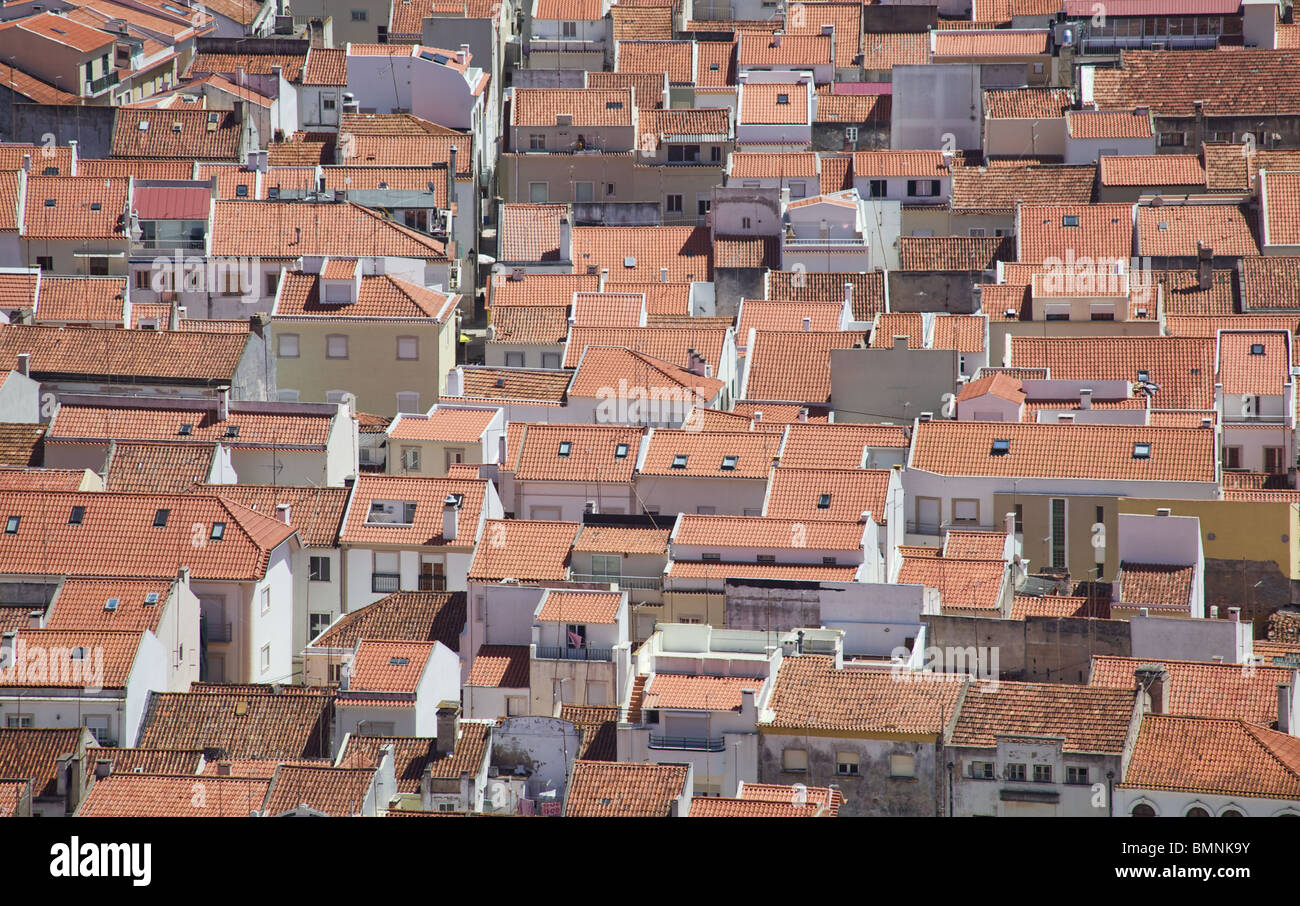Clay Tile Rooftops of Europe Stock Photo
