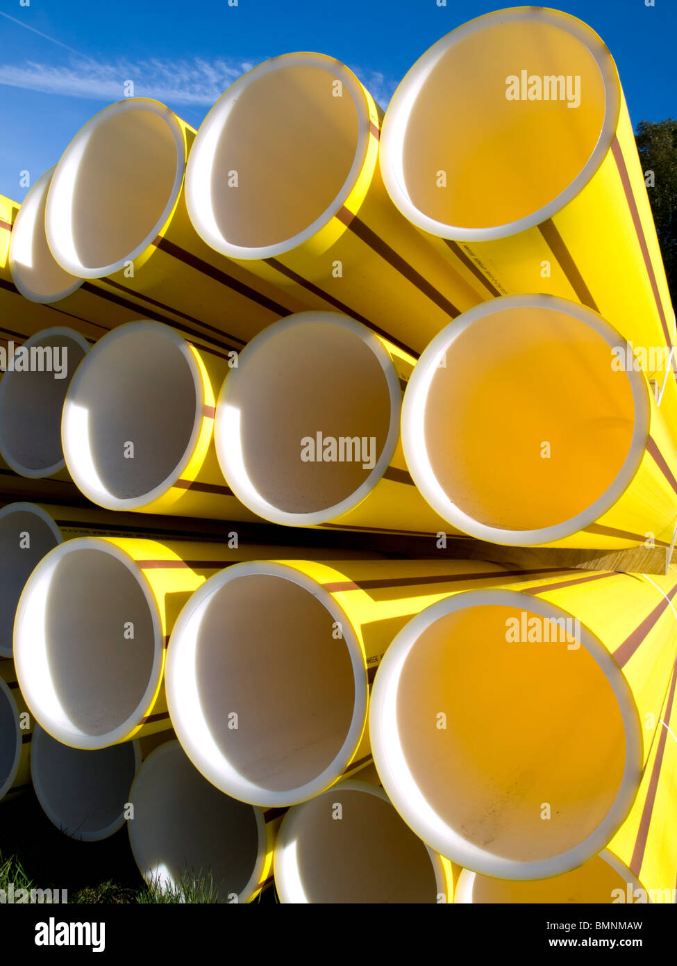 Yellow Pipes Stock Photo