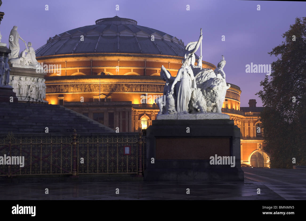 London, Royal Albert Hall At Dusk Stock Photo