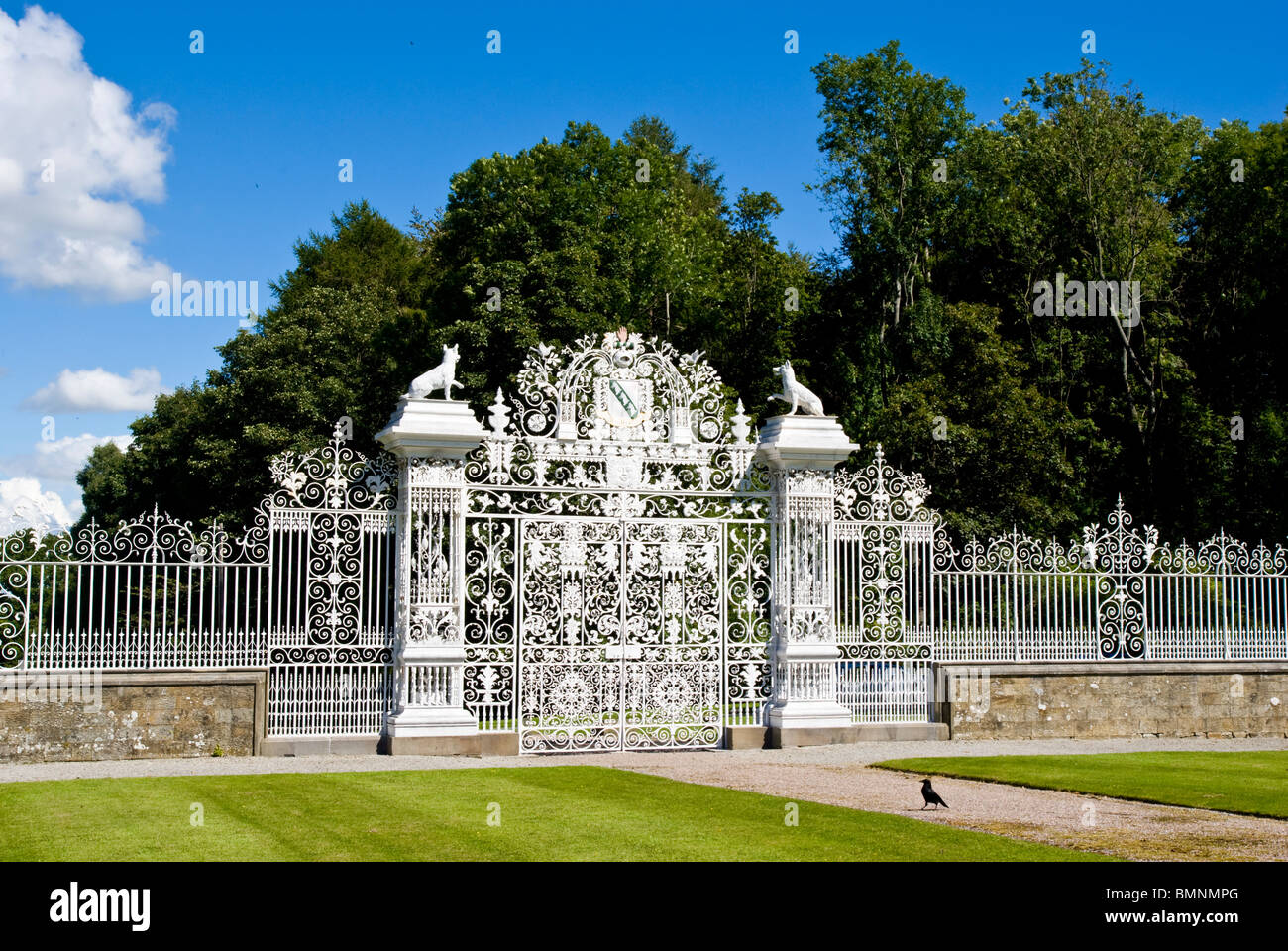 Europe, Uk, Wales, Clwyd, Chirk Castle Gate Stock Photo