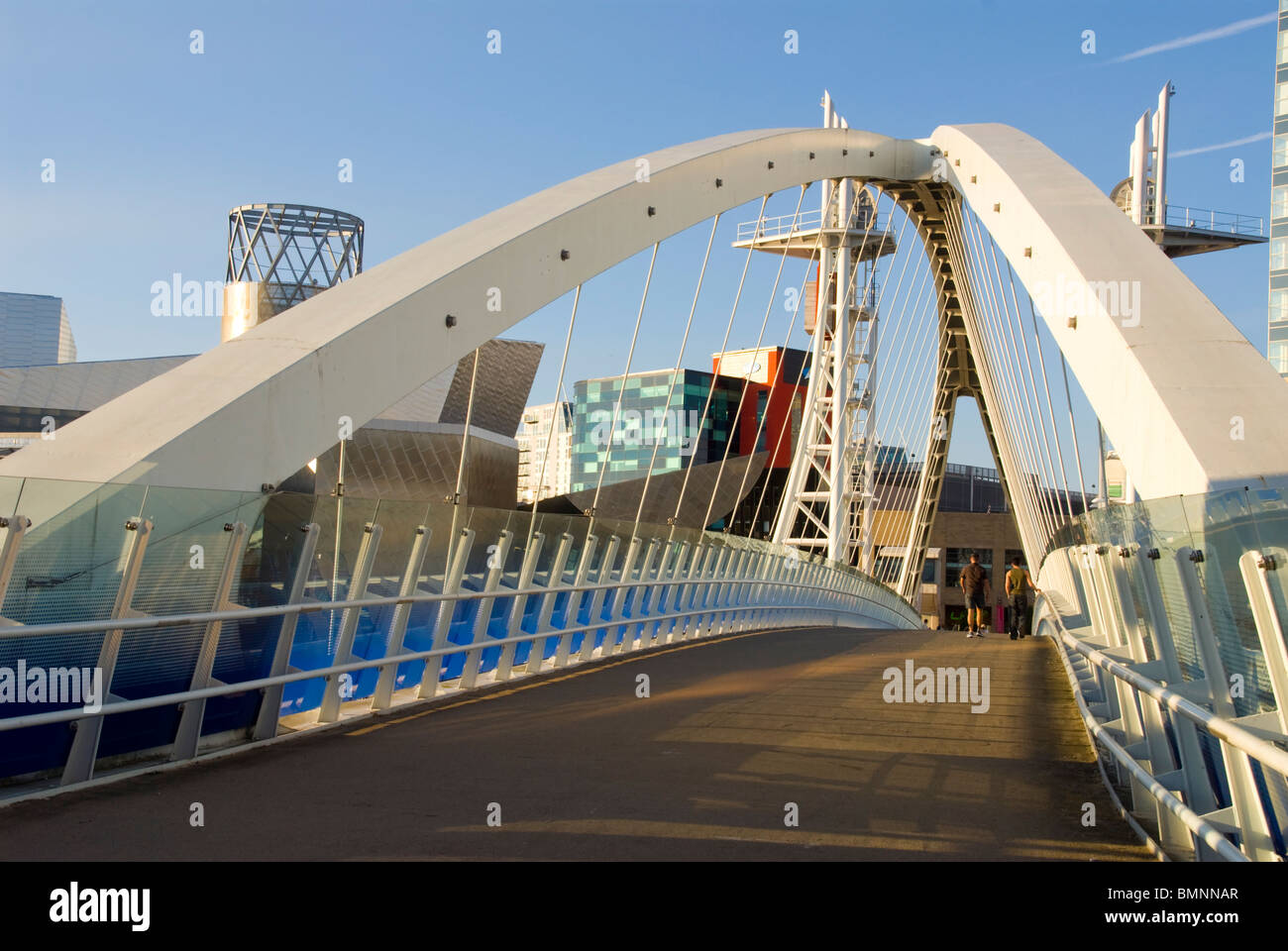 Manchester, Salford Quays, Lowry Center Dusk Stock Photo Alamy